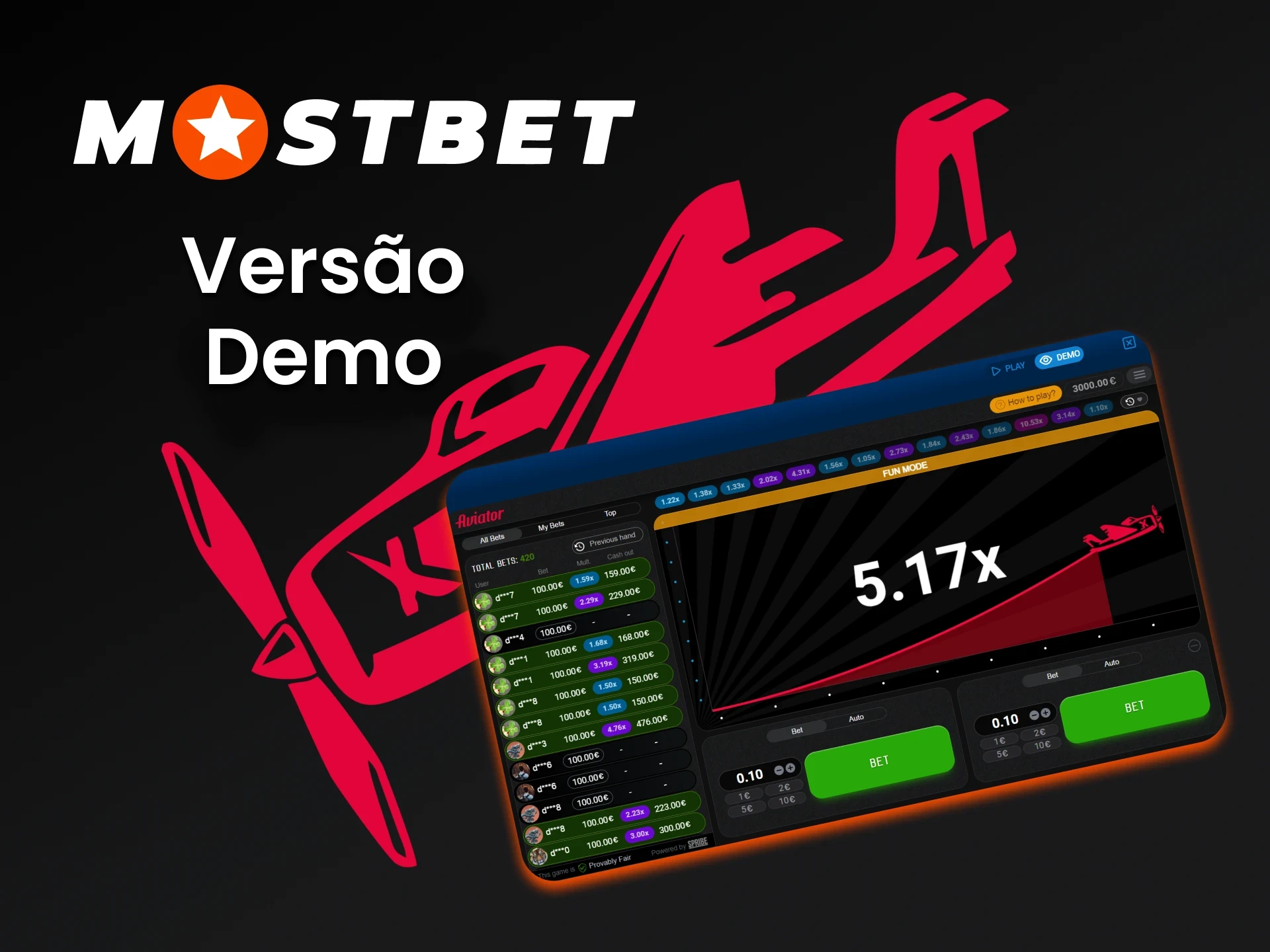 Na Mostbet, você pode praticar o jogo Aviator em uma versão especial do jogo.