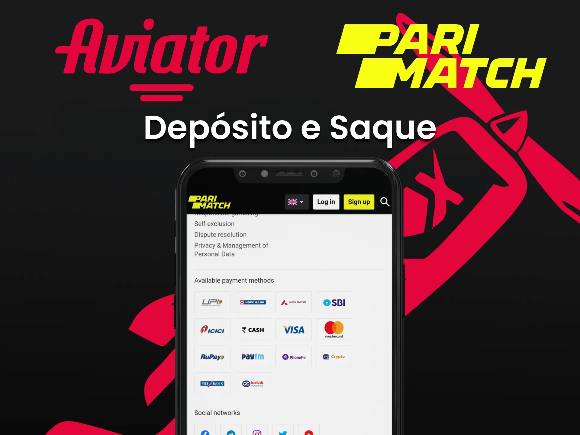 Deposite e retire fundos para jogar Aviator na Parimatch.