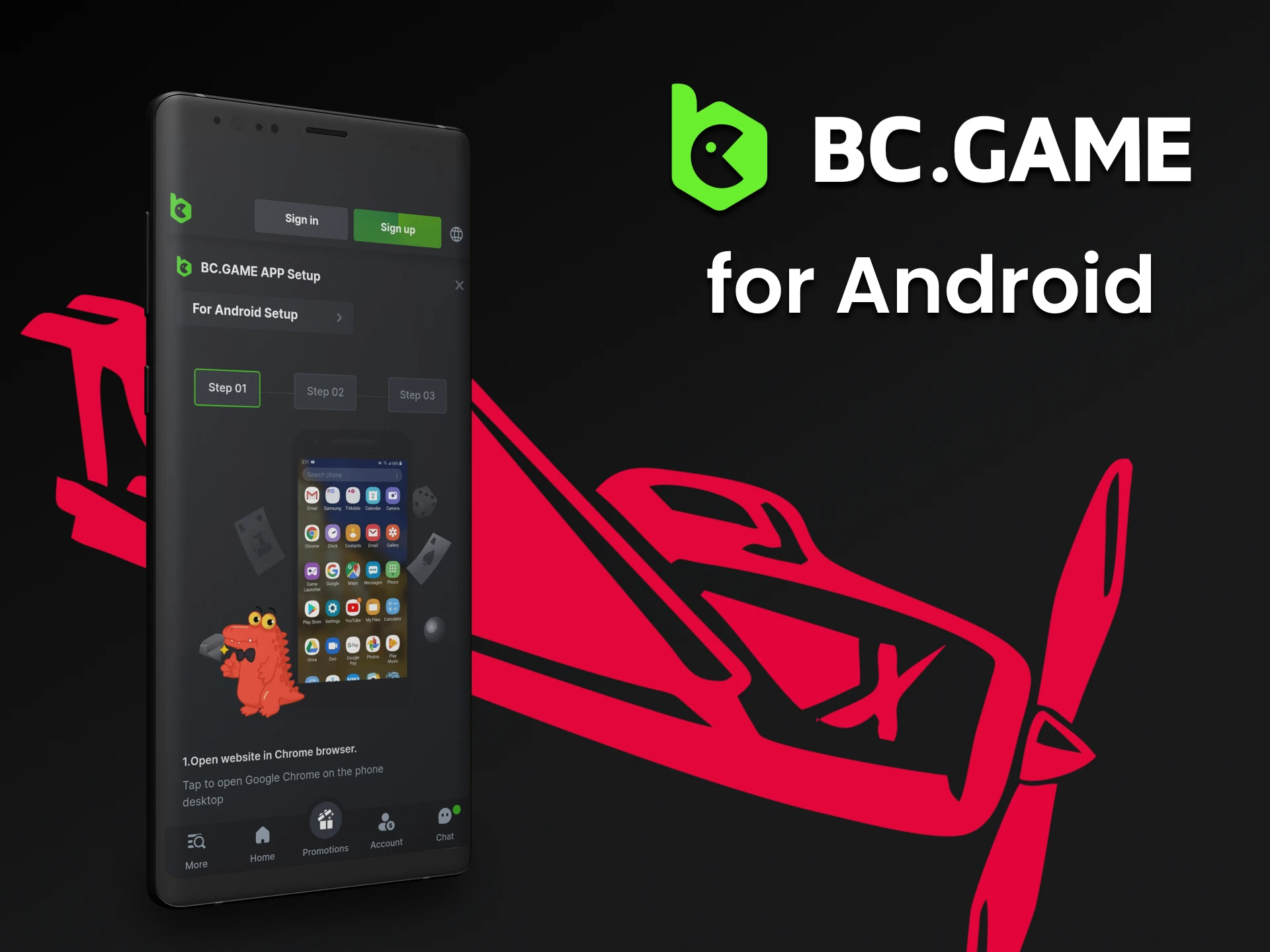 Download the BCGame app to play Aviator on Android.