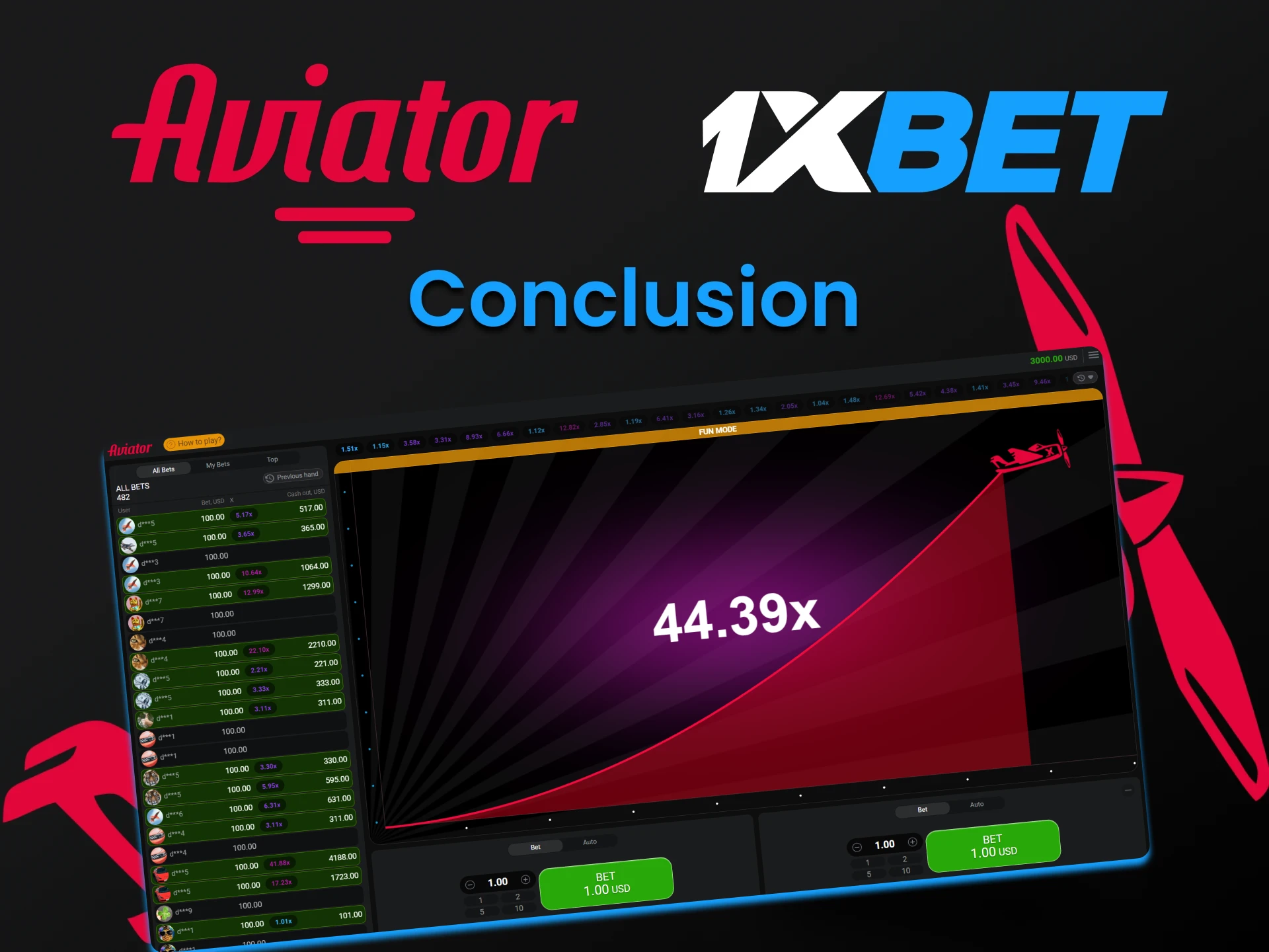 1xbet is the perfect platform to play Aviator.