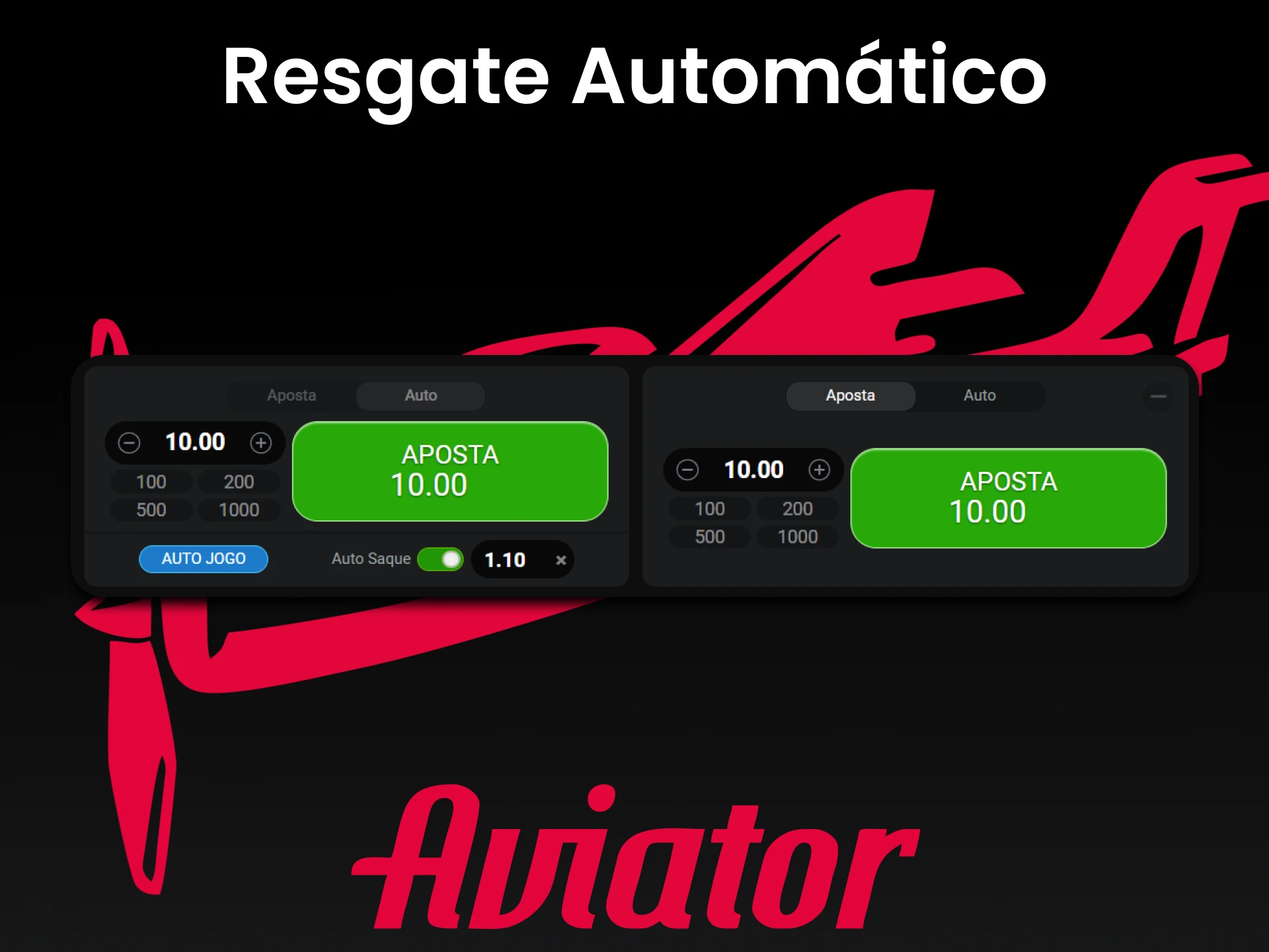 Você pode definir apostas e saques automáticos no Aviator cassino.