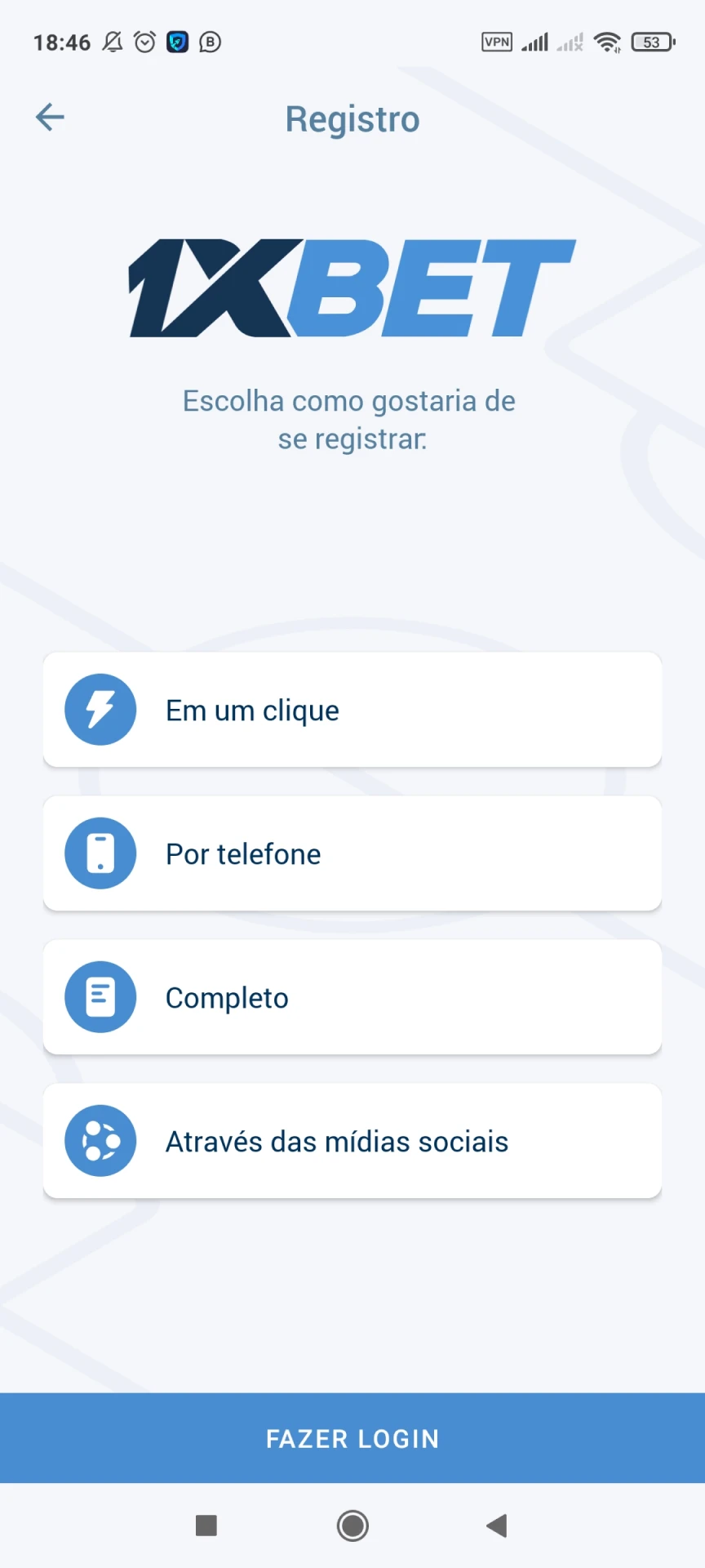 Crie uma conta no site.