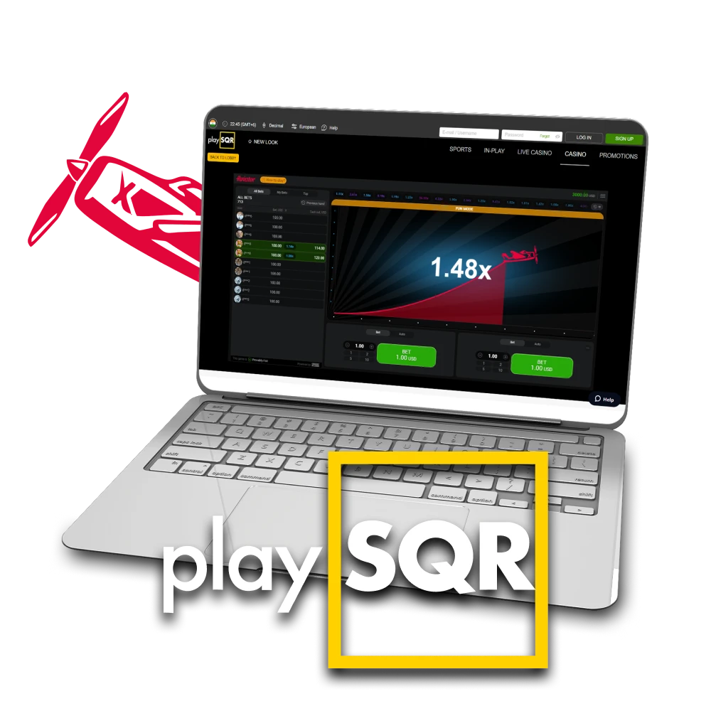 To play Aviator, choose the PlaySQR website.