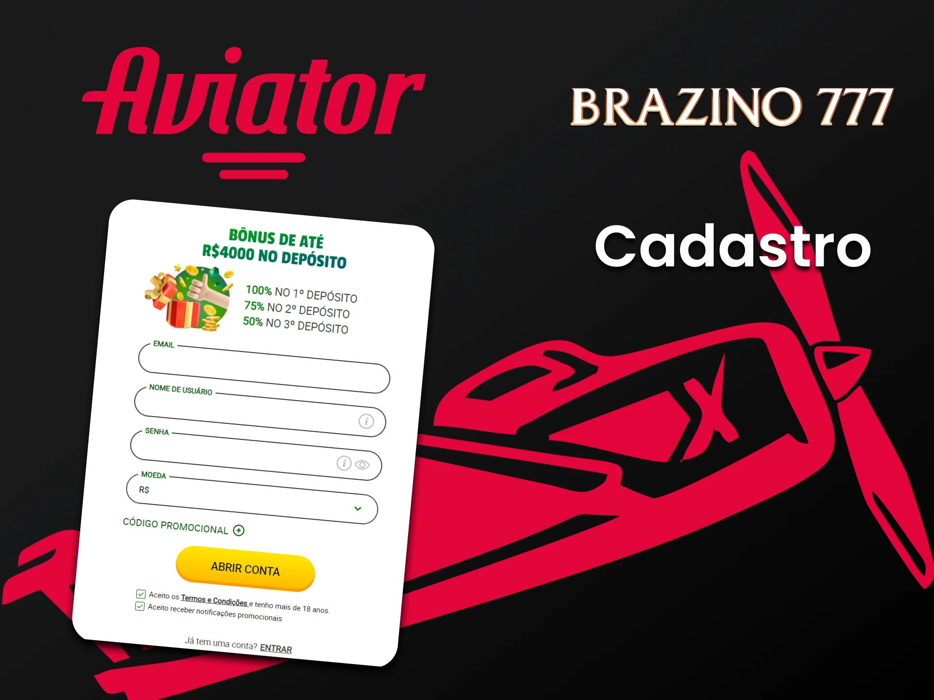 Cadastre-se no Brazino777 para jogar Aviador.