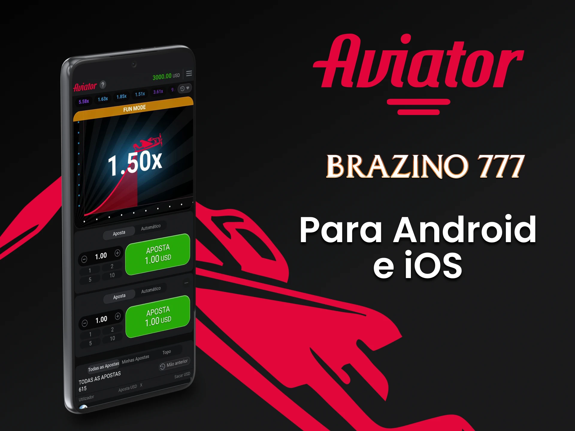 Jogue Aviador pelo app Brazino777.