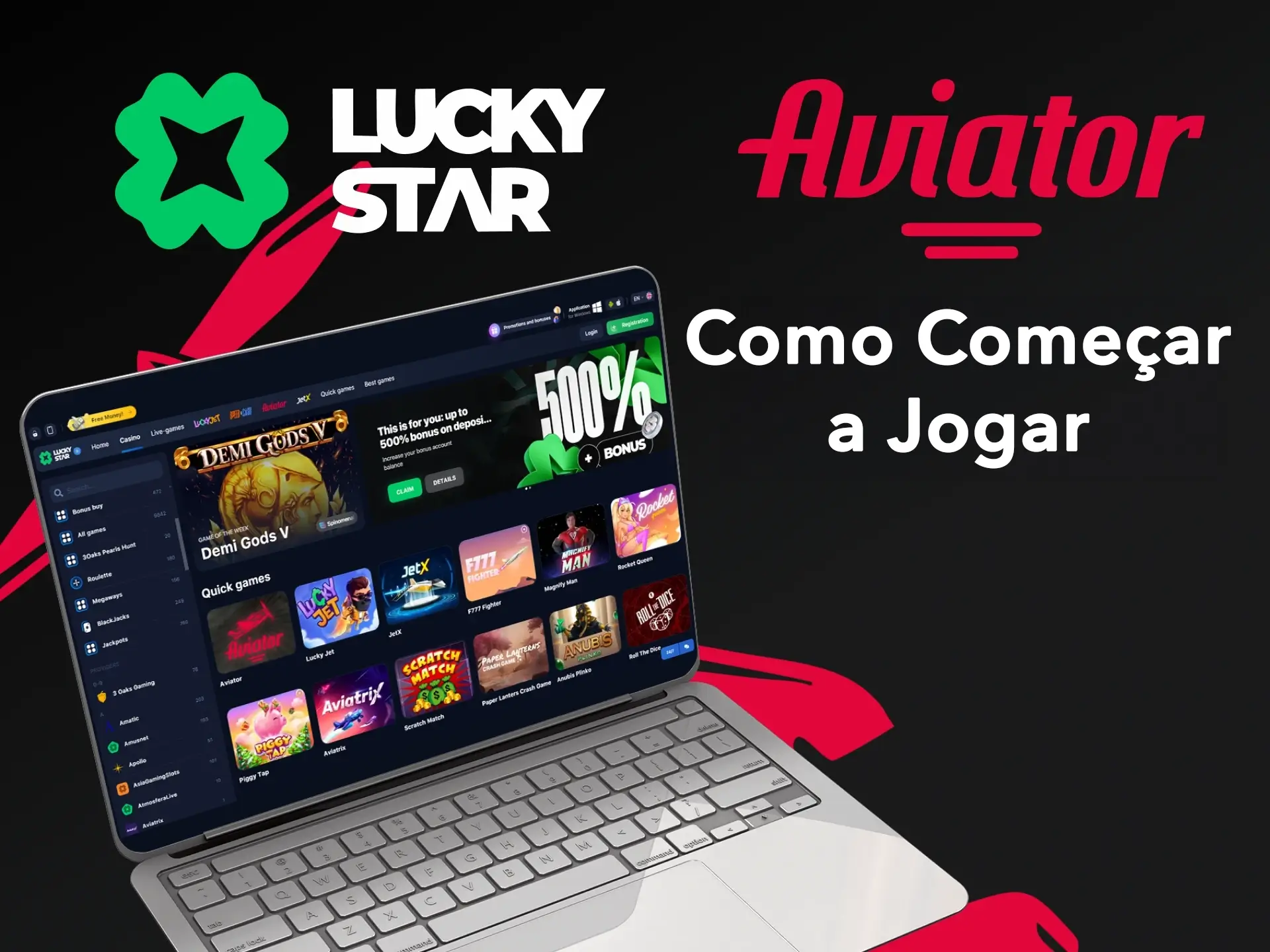 Vá para a seção de cassino da Lucky Star para jogar Aviator.