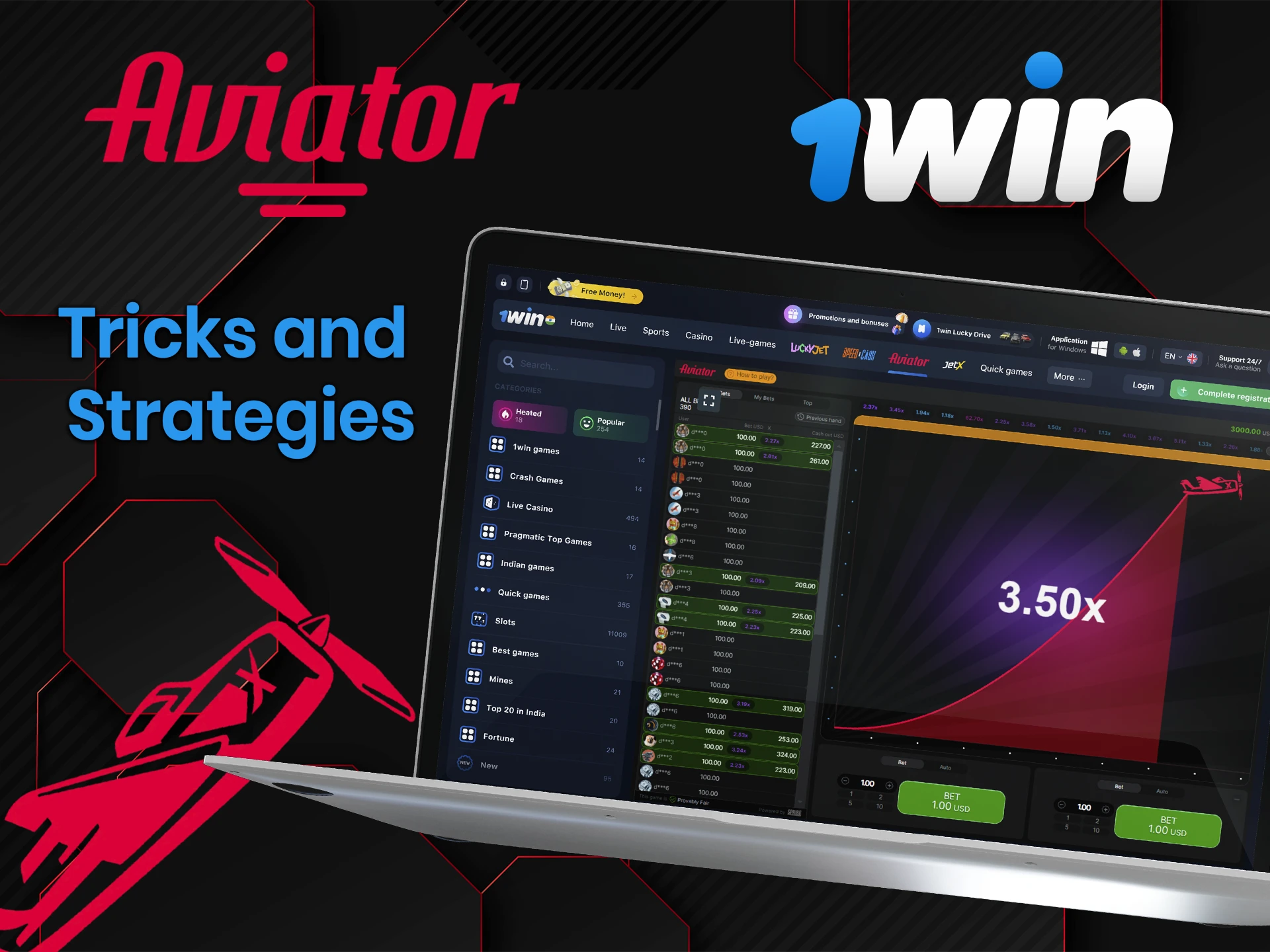 Learn how to increase your chances of winning the Aviator game at 1Win.