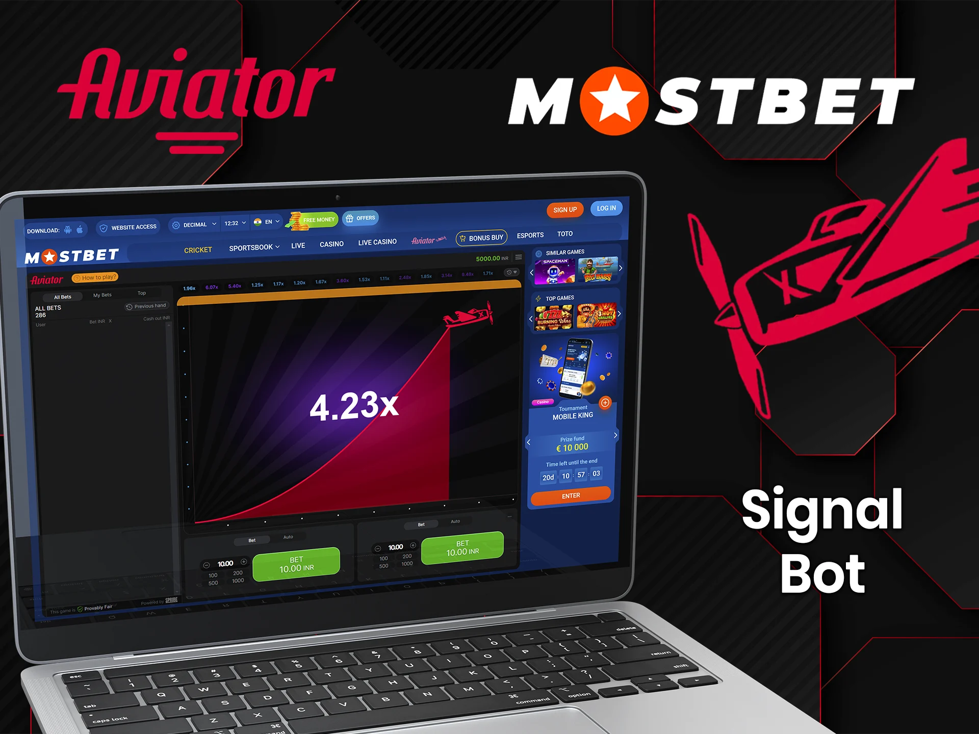 Mostbet does not offer any Aviator signal bots.