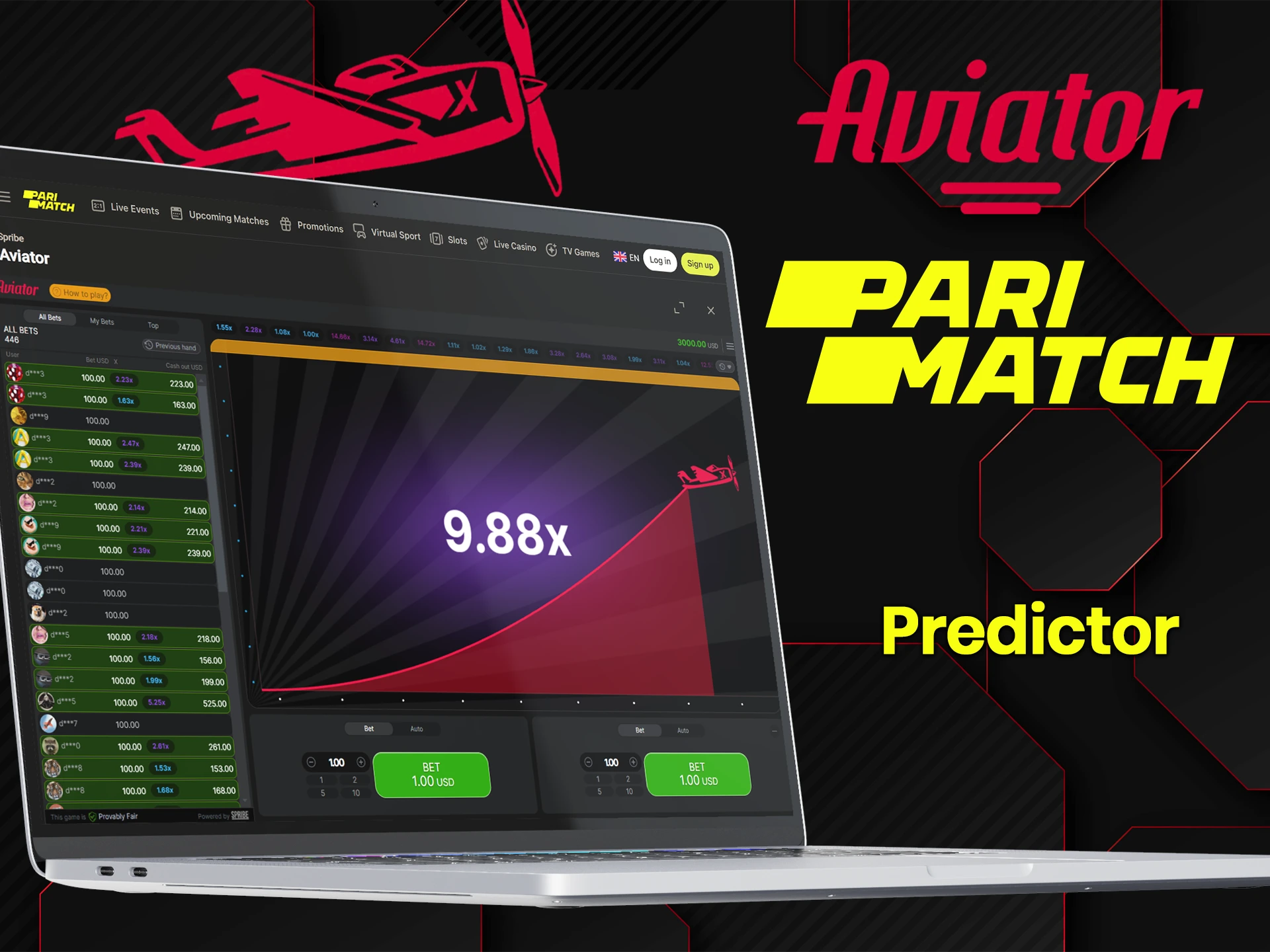 Parimatch does not provide tools for predicting the outcome of the Aviator game.