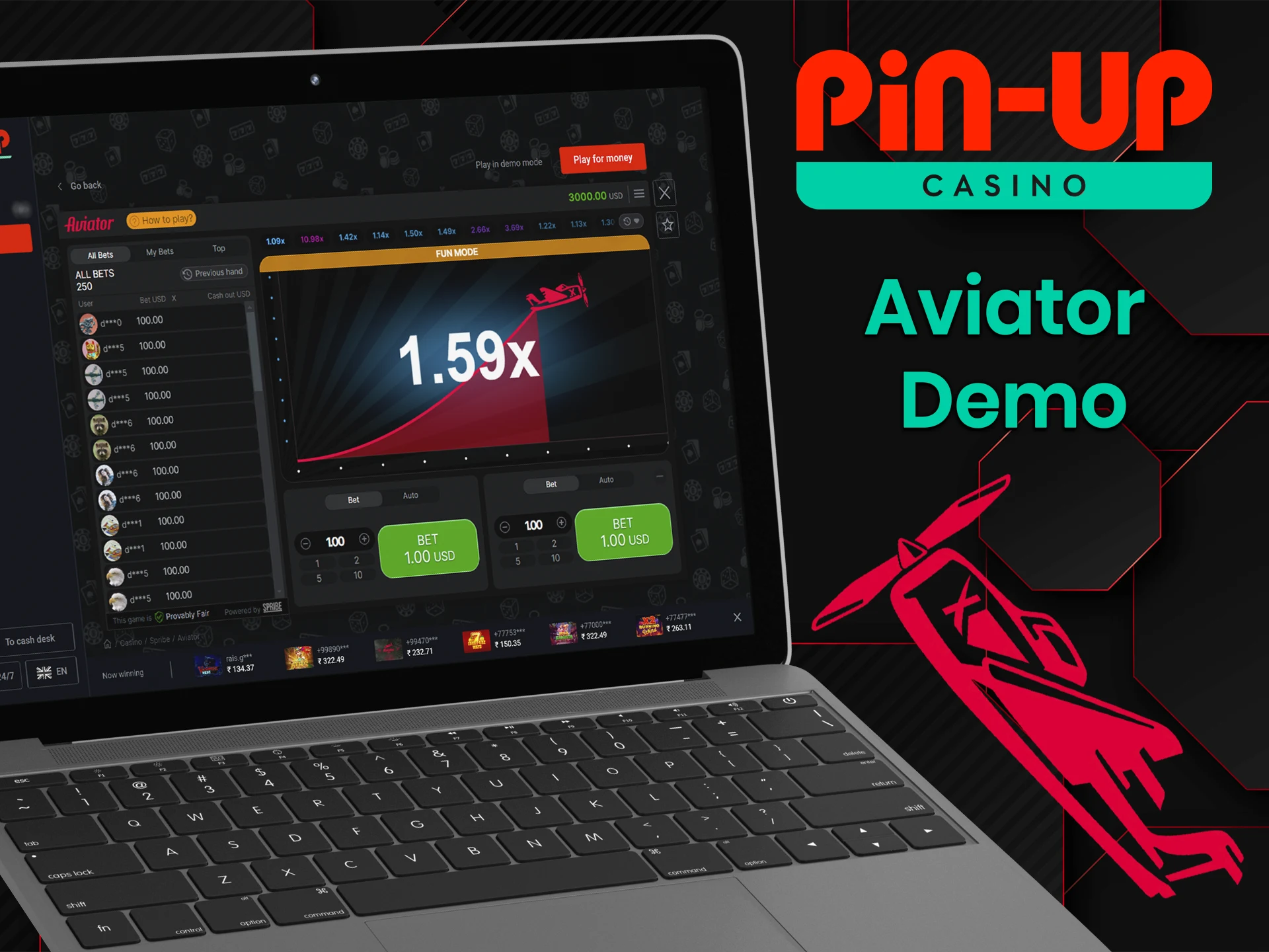 Try your hand at the demo version of Aviator on the Pin Up website.