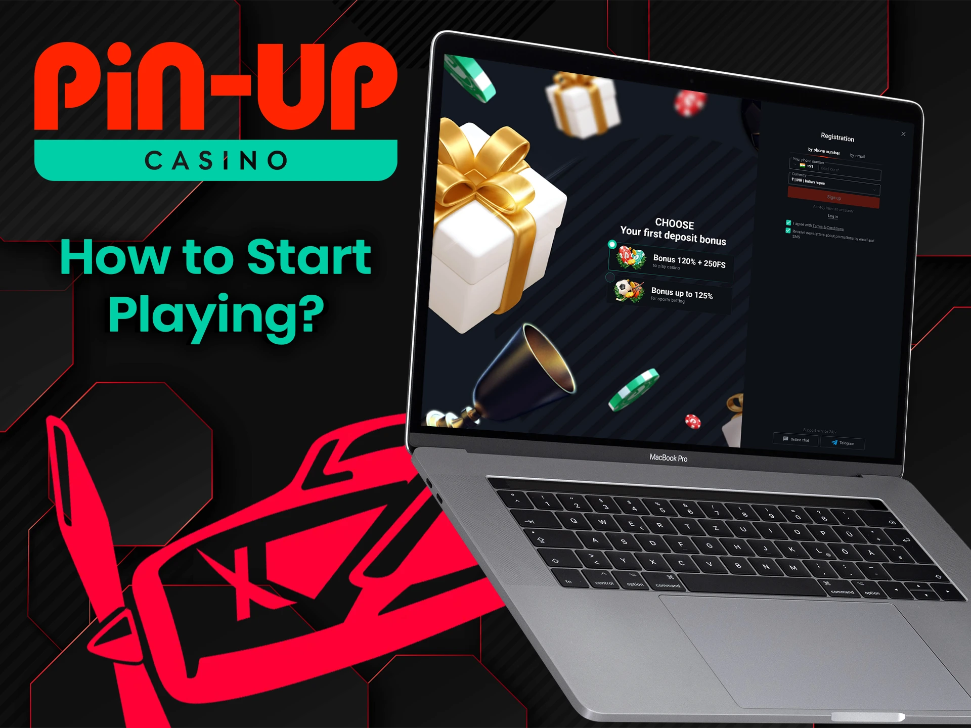 Register an account at Pin Up Casino to start playing Aviator.