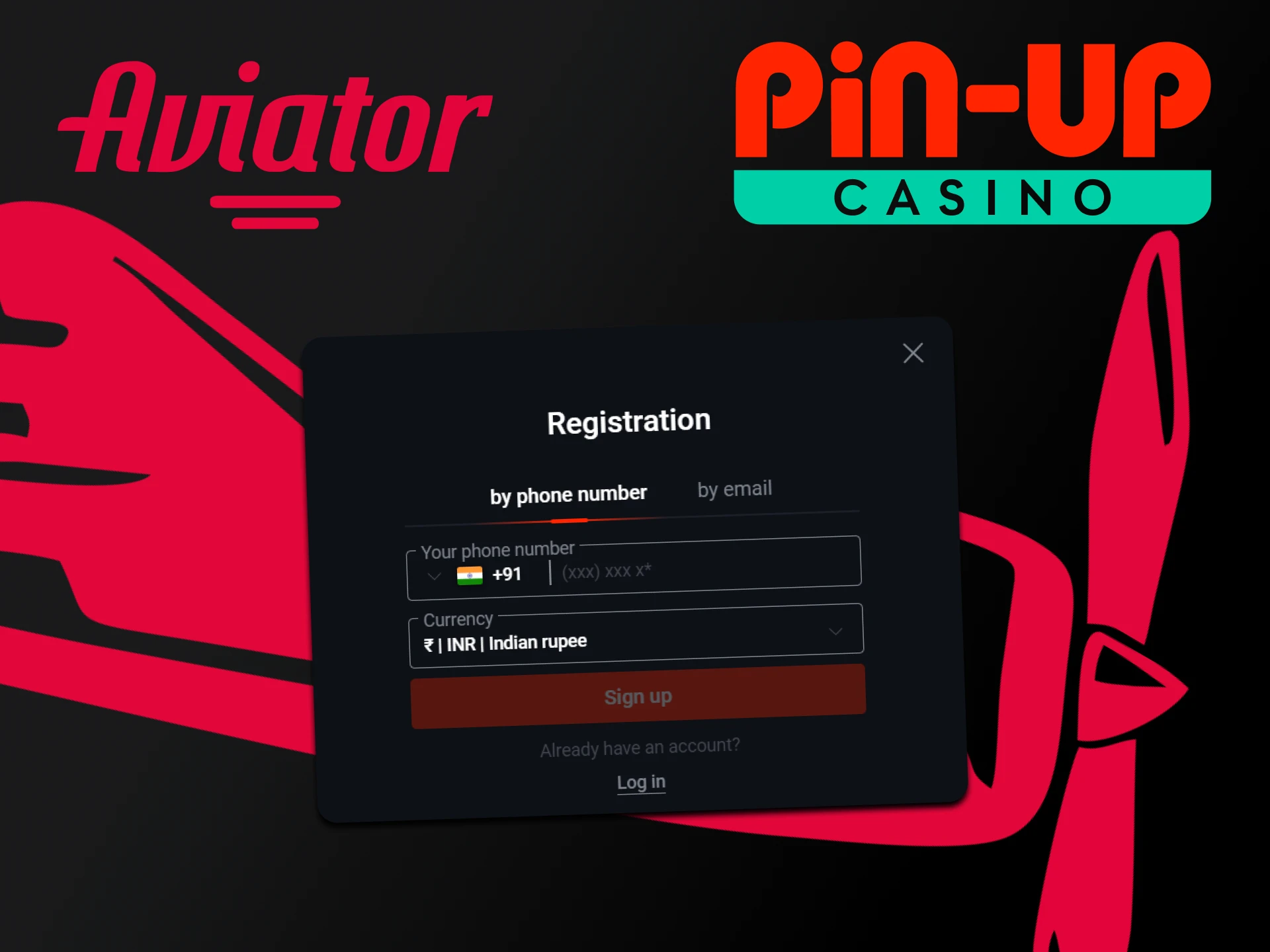 Go through the registration process on Pin Up to play Aviator.