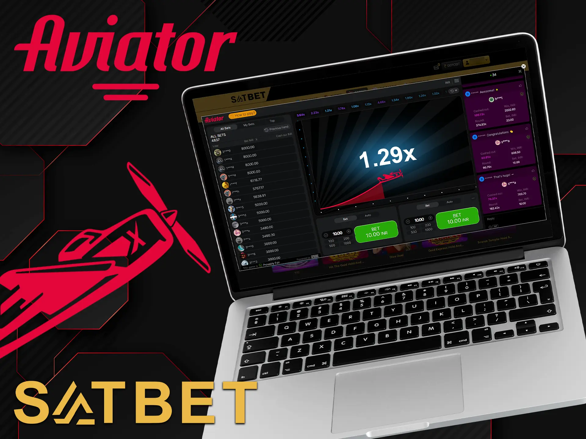 Play and enjoy Aviator on Satbet.