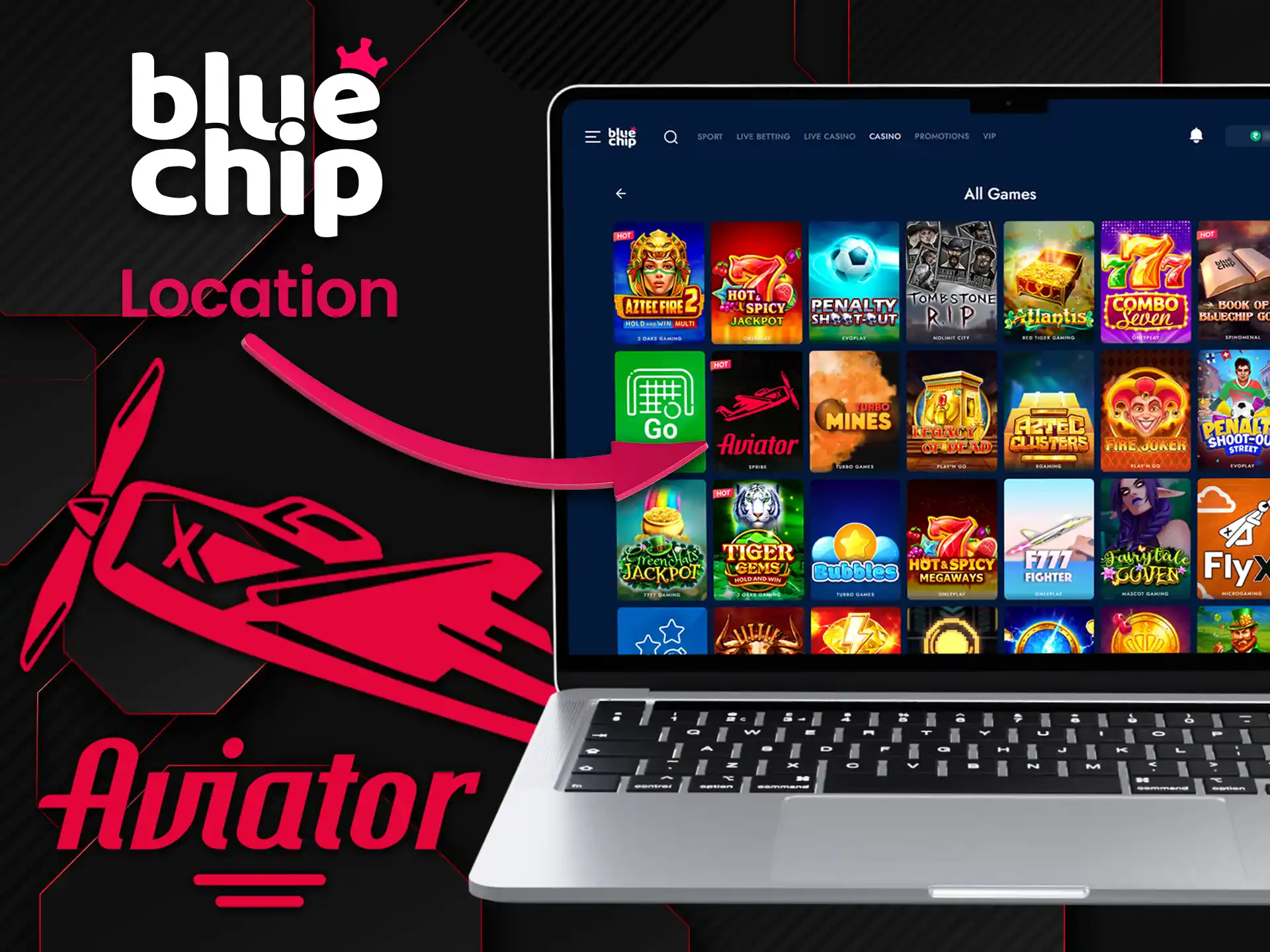 Bluechip's filter allows you easily to find the Aviator.