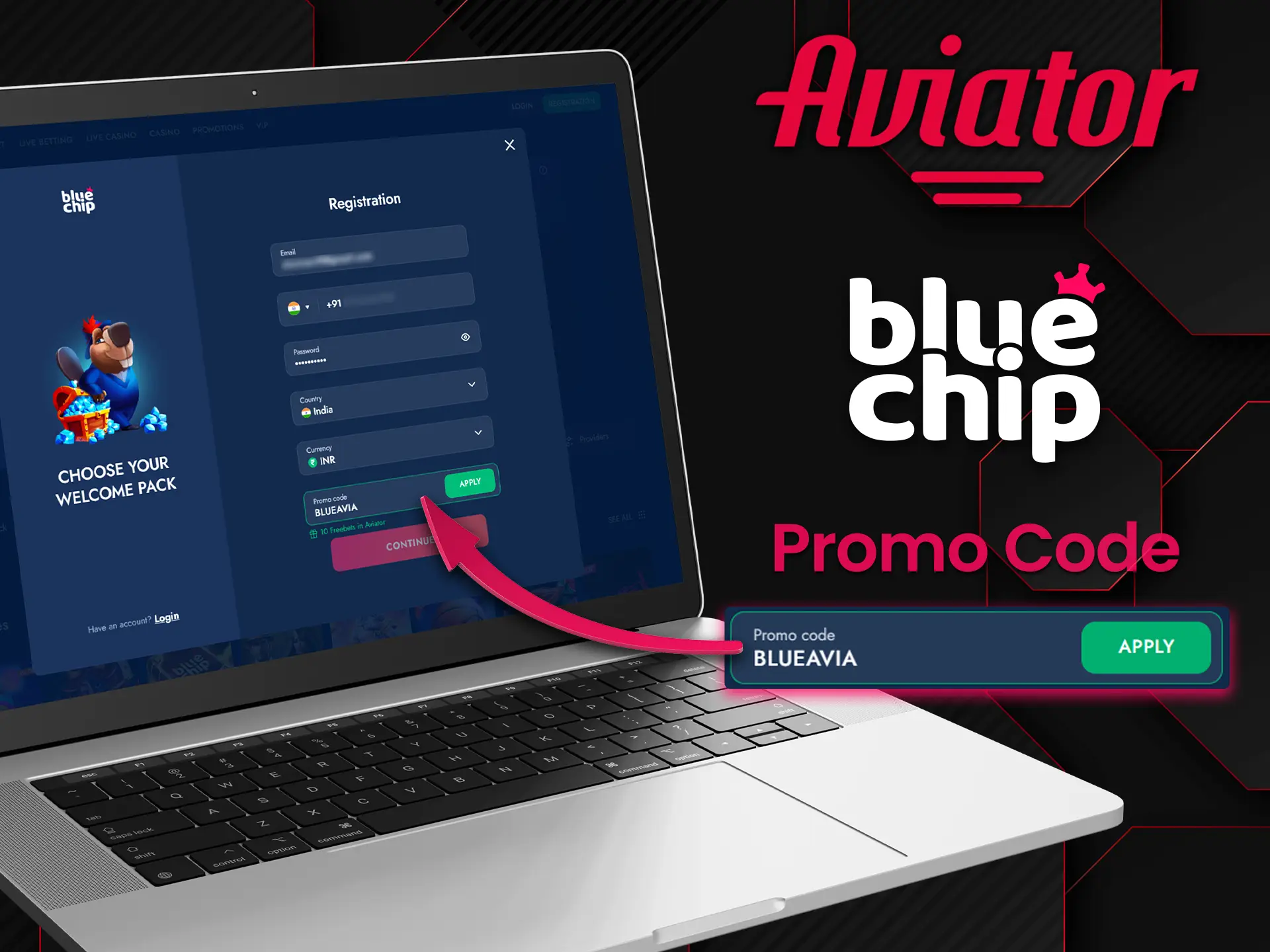 A specific set of numbers gives Bluechip bettors a chance to get a bonus at Aviator.