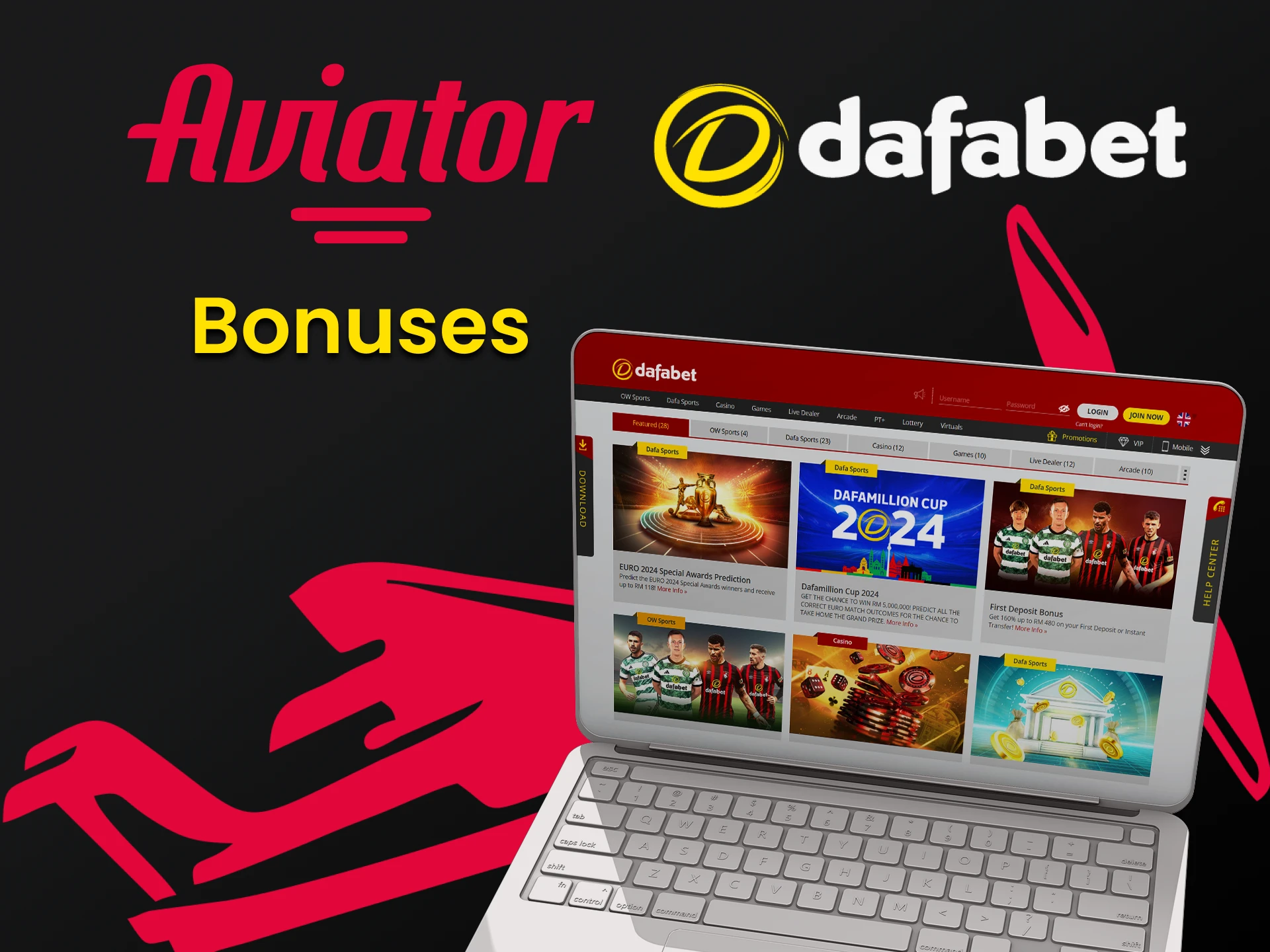 Dafabet gives bonuses for playing Aviator.