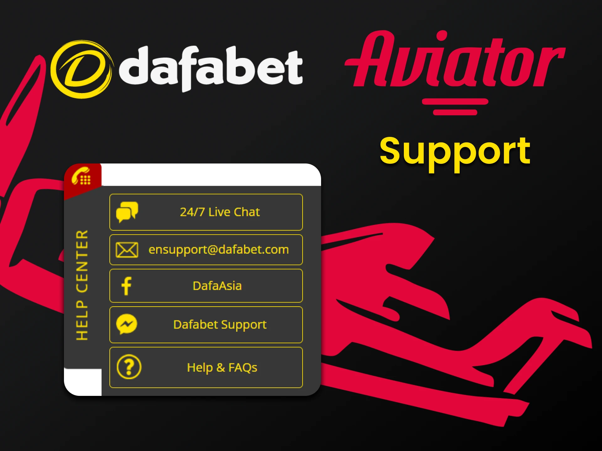 There are Aviator user support teams on the Dafabet website.