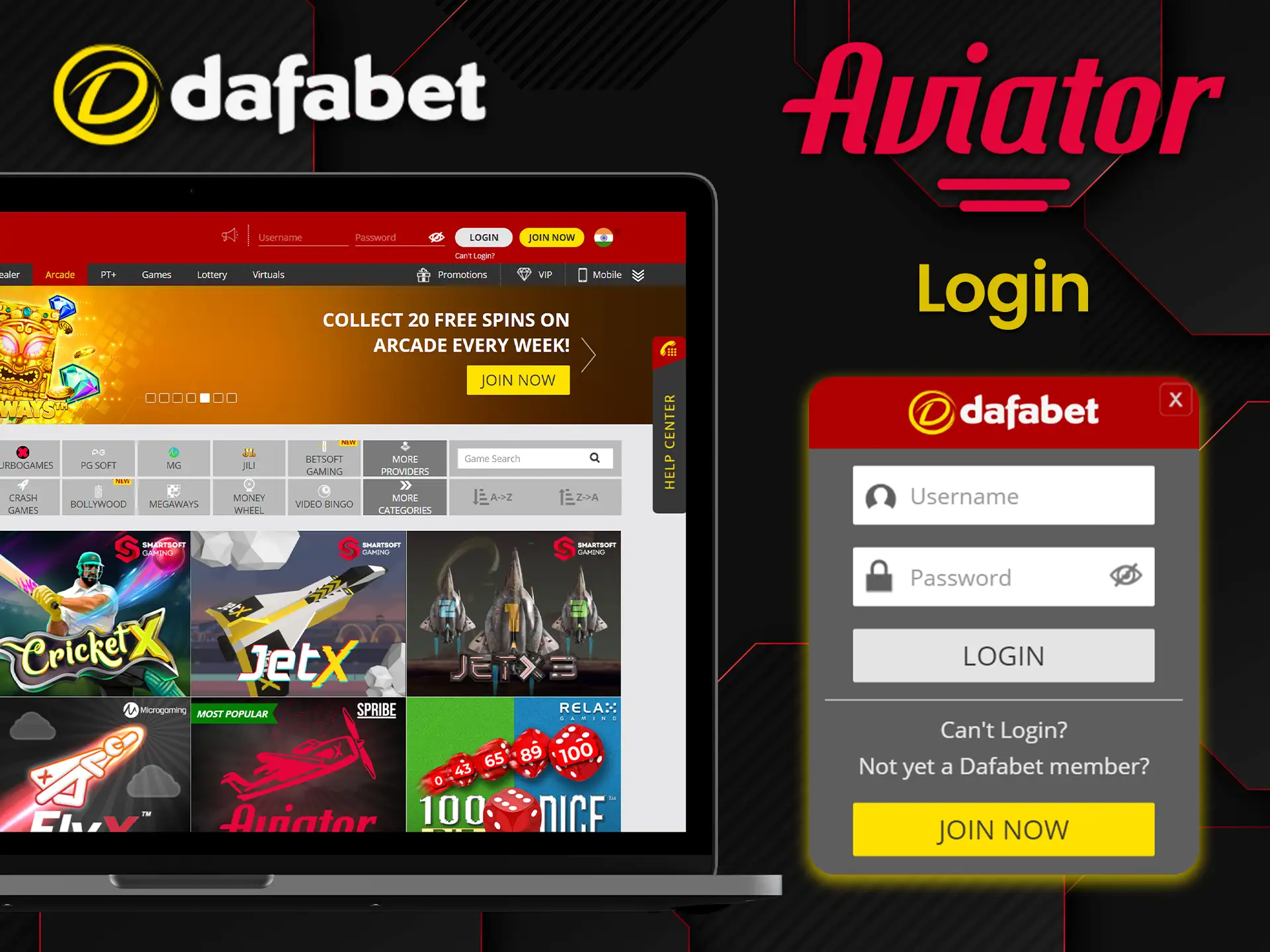 After authorization, you can play in Aviator, activate bonuses on Dafabet.