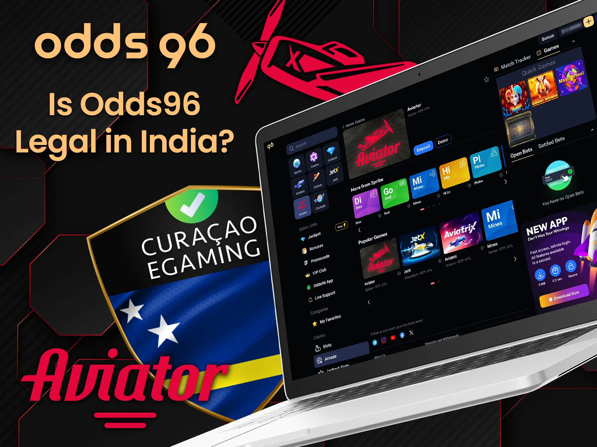 The Odds96 website is licensed and regulated by the government of Curaçao.