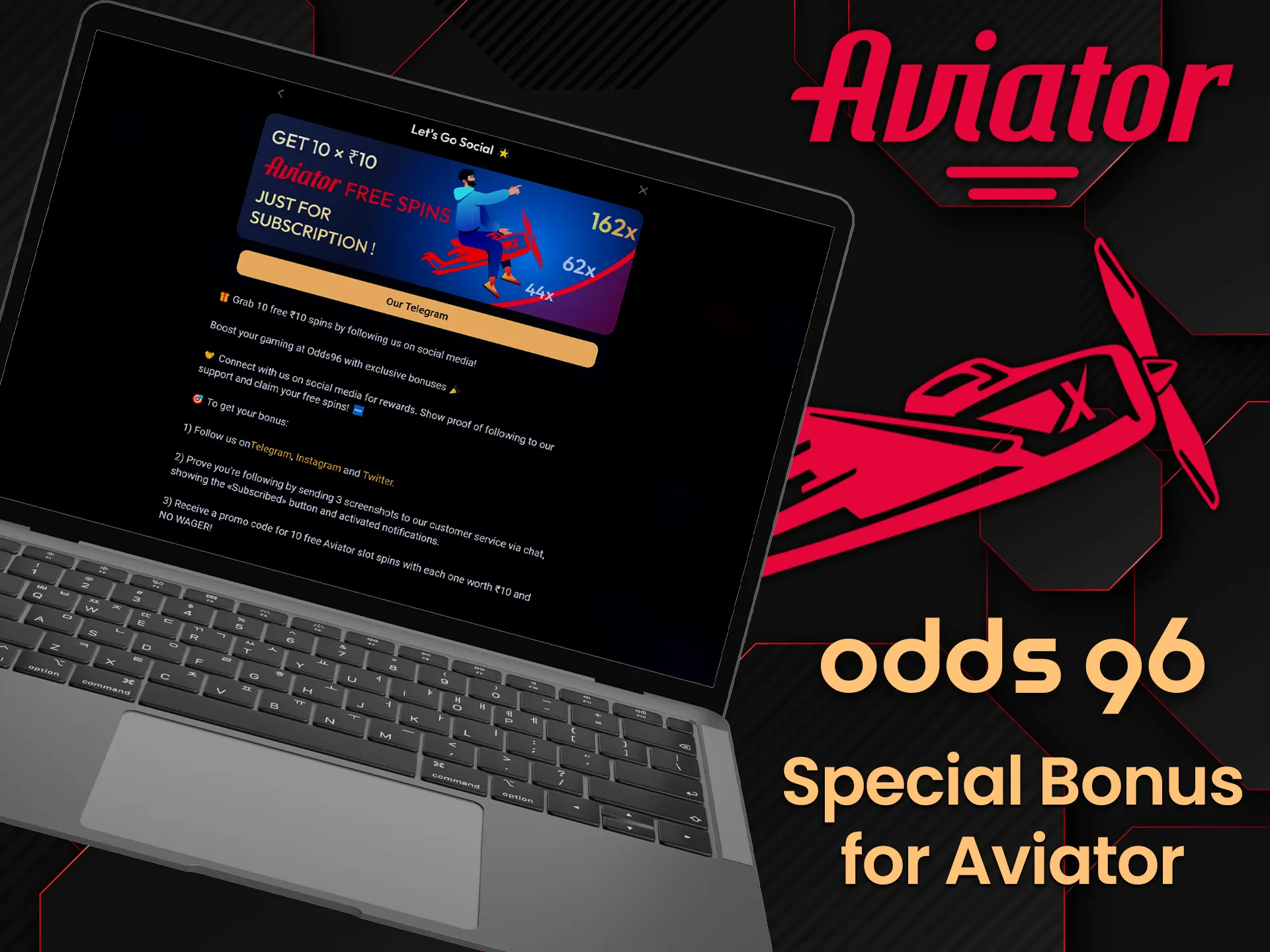 Gamblers will appreciate the generous bonus in the Aviator game from Odds96.