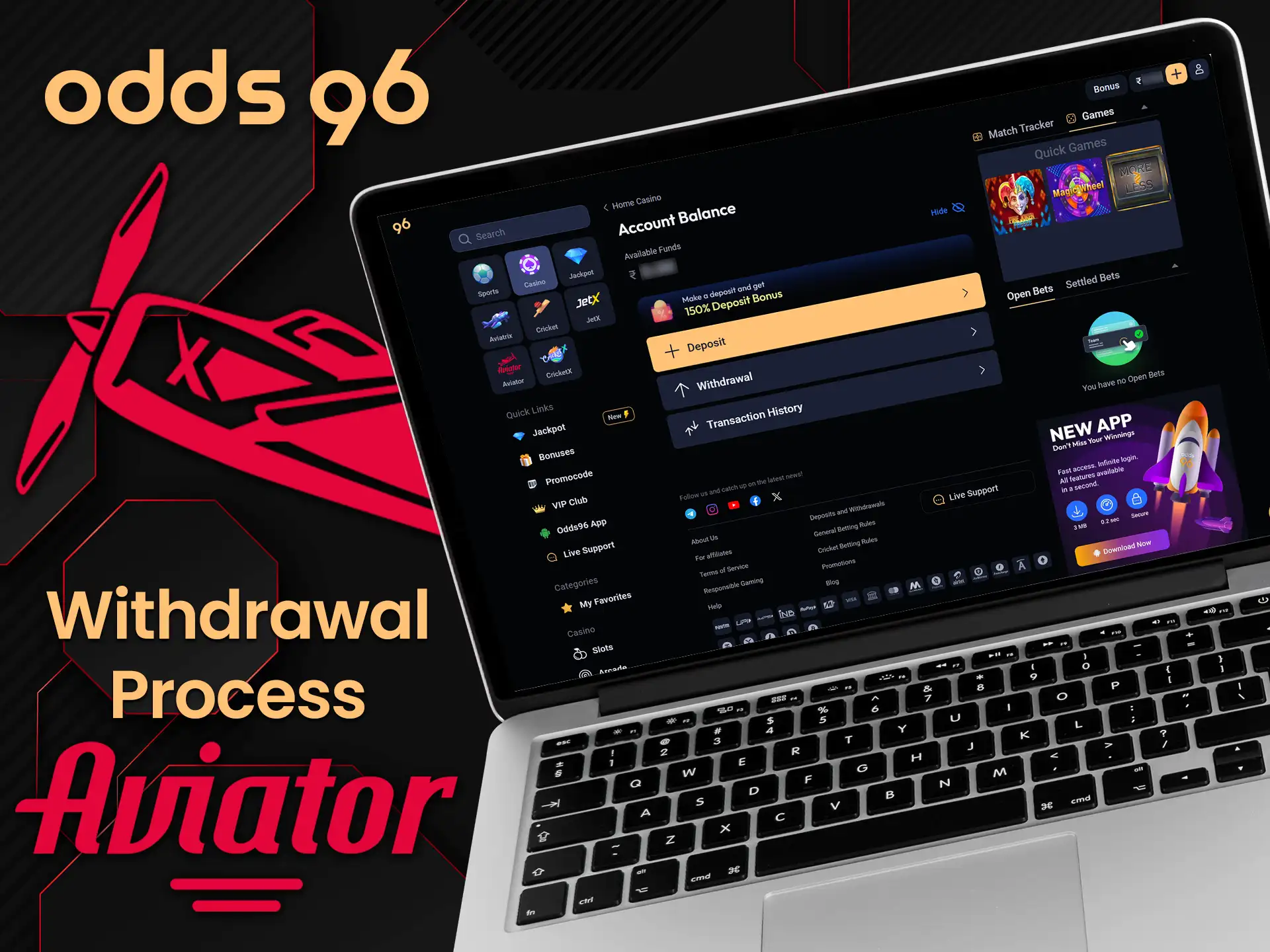 By following our guide, you will get the winning funds in the Aviator game from Odds96.