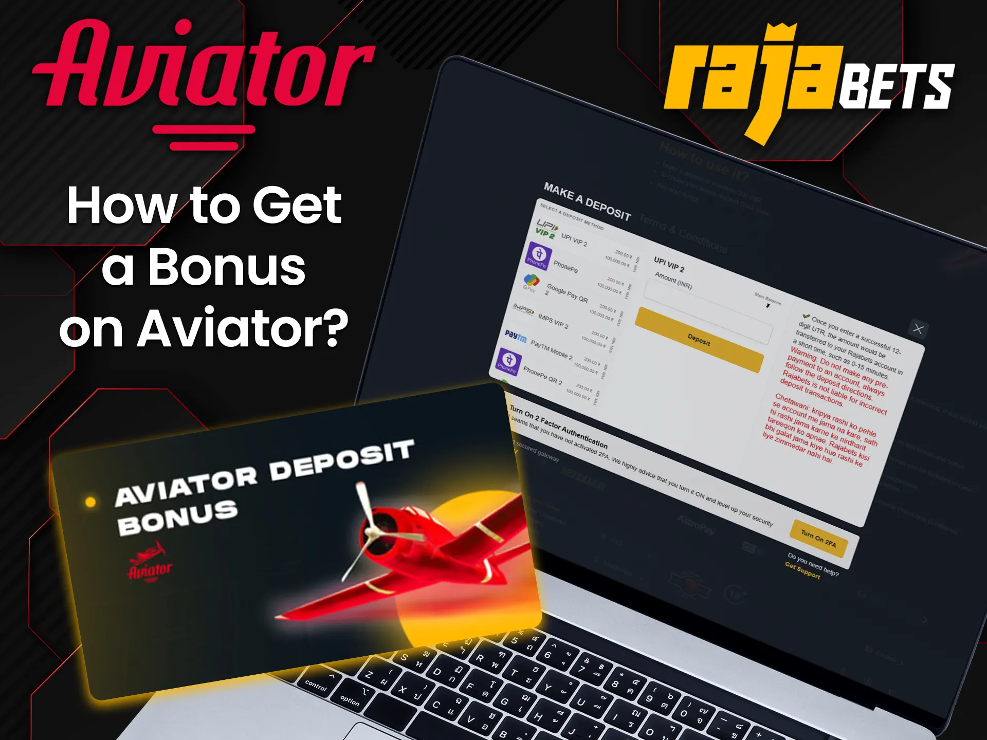 Rajabets is giving a bonus at Aviator.