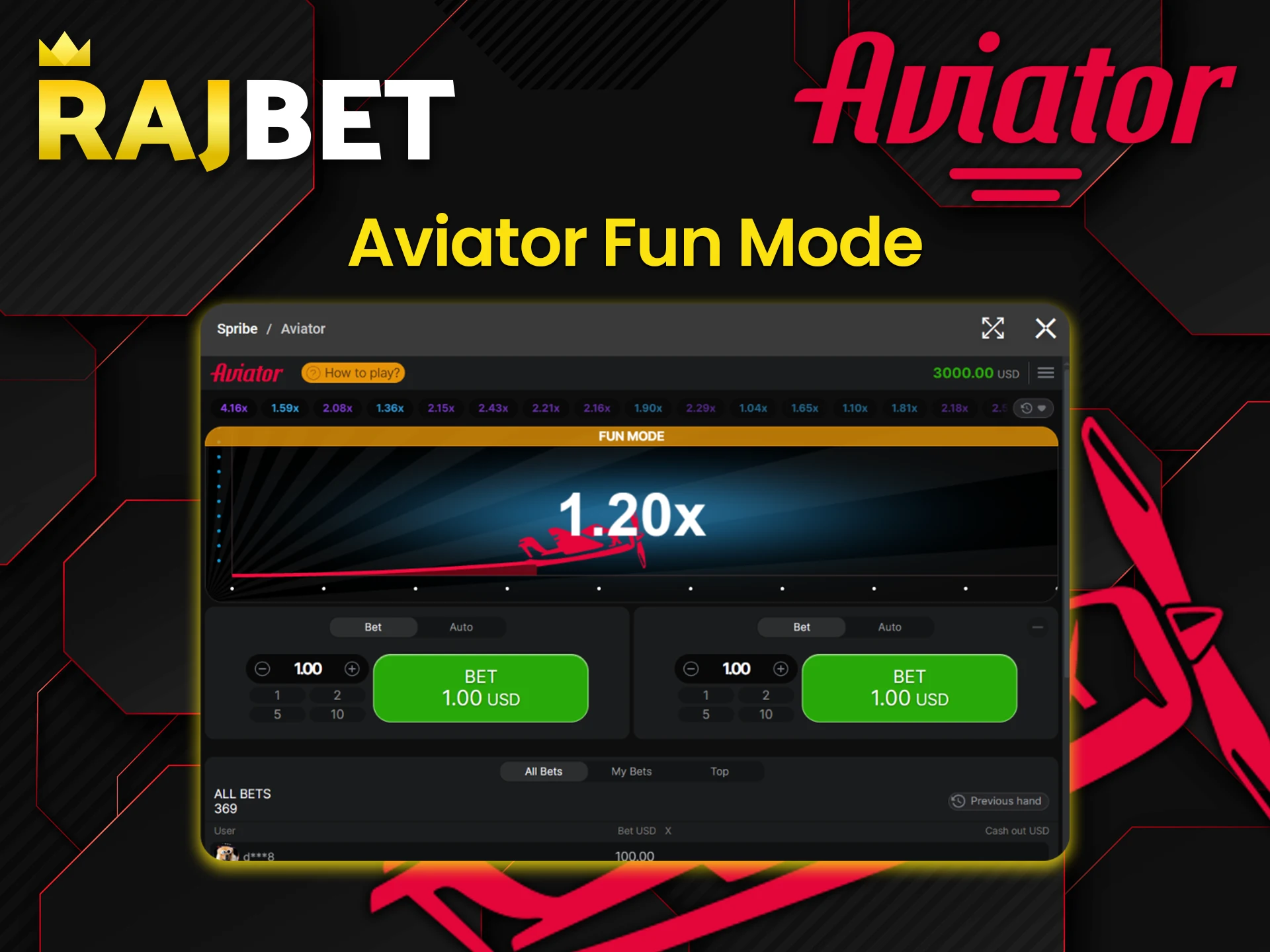 Thanks to this version of Rajbet, every player can play Aviator without risk.