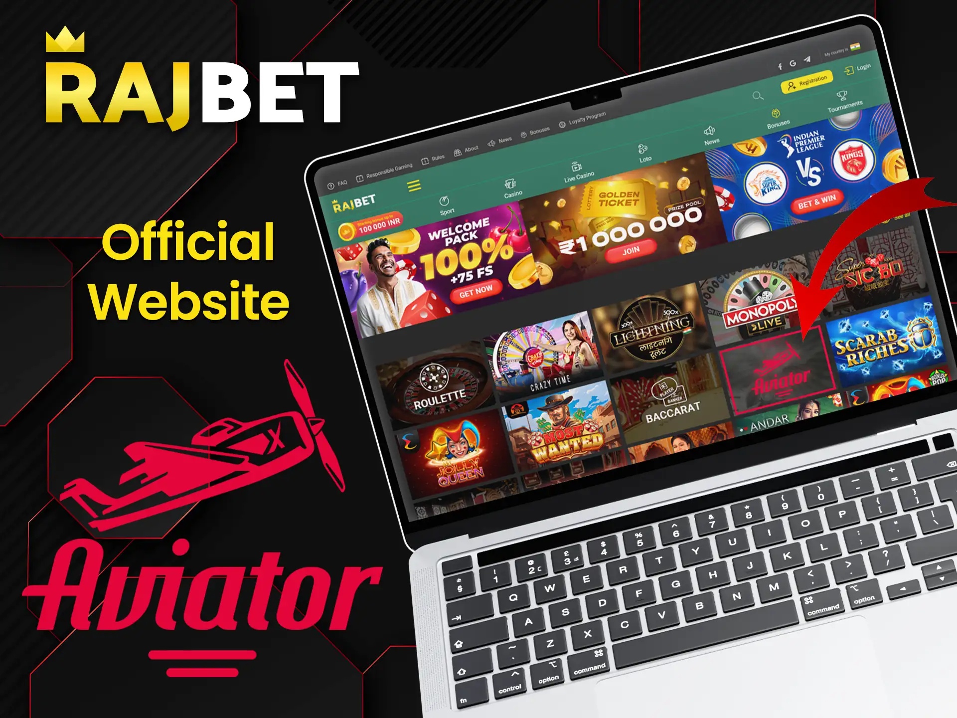 Rajbet's website is adapted for different screens, you can to comfortably play in Aviator.