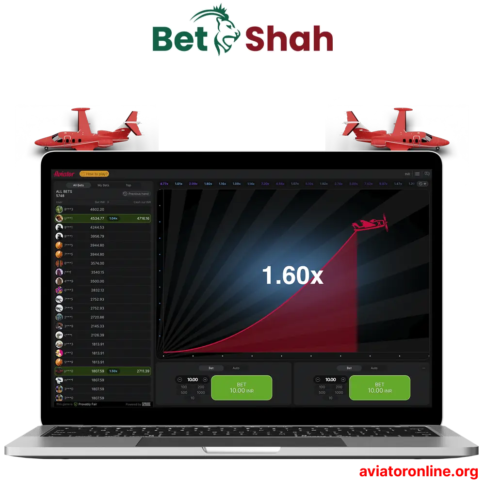 Play Aviator from Bet Shah Casino and get unforgettable emotions from regular wins.