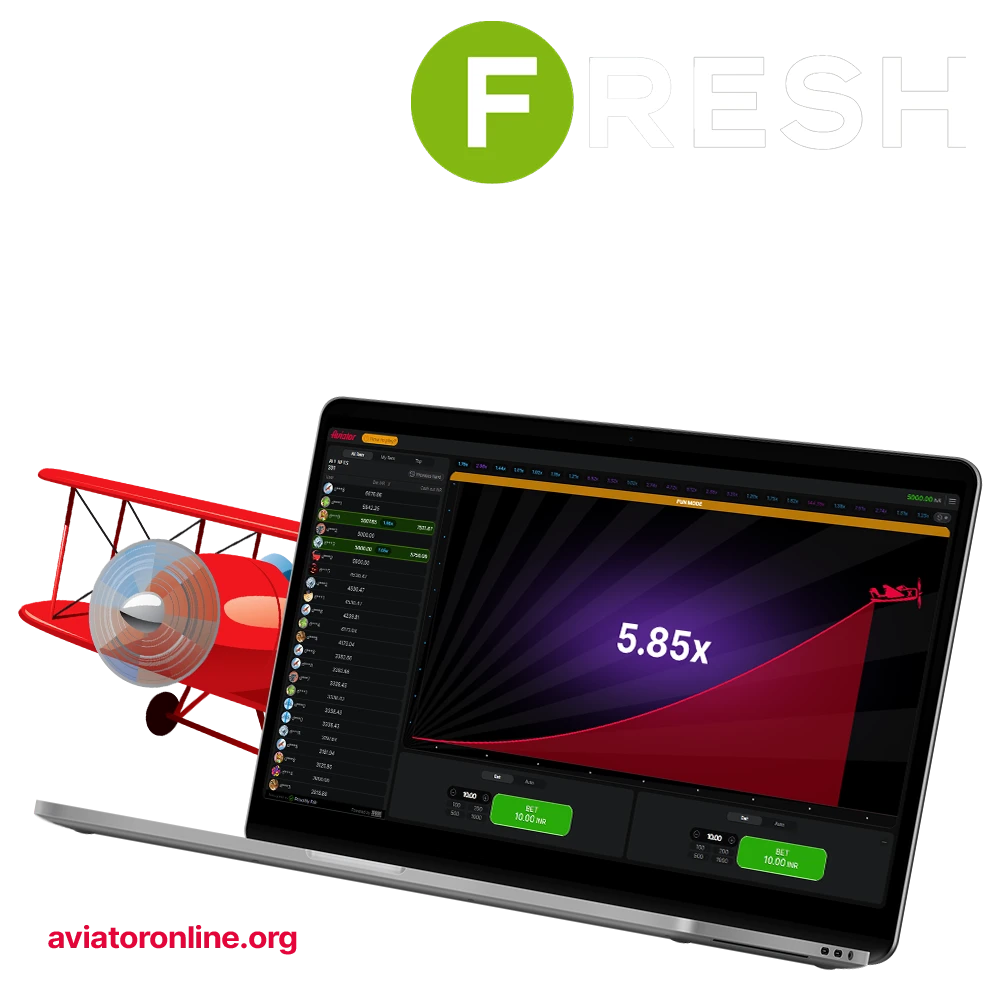 Visit the Fresh Casino website to play Aviator.