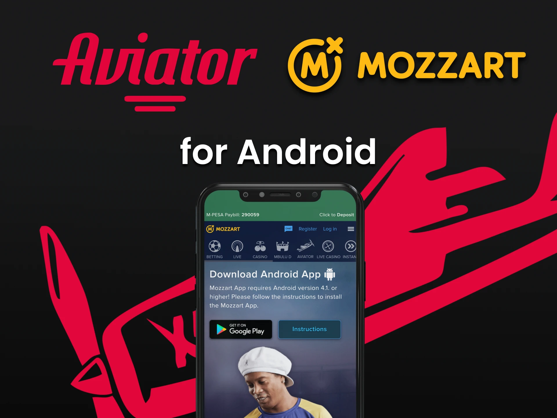 Install the Mozzart app to play Aviator on Android.