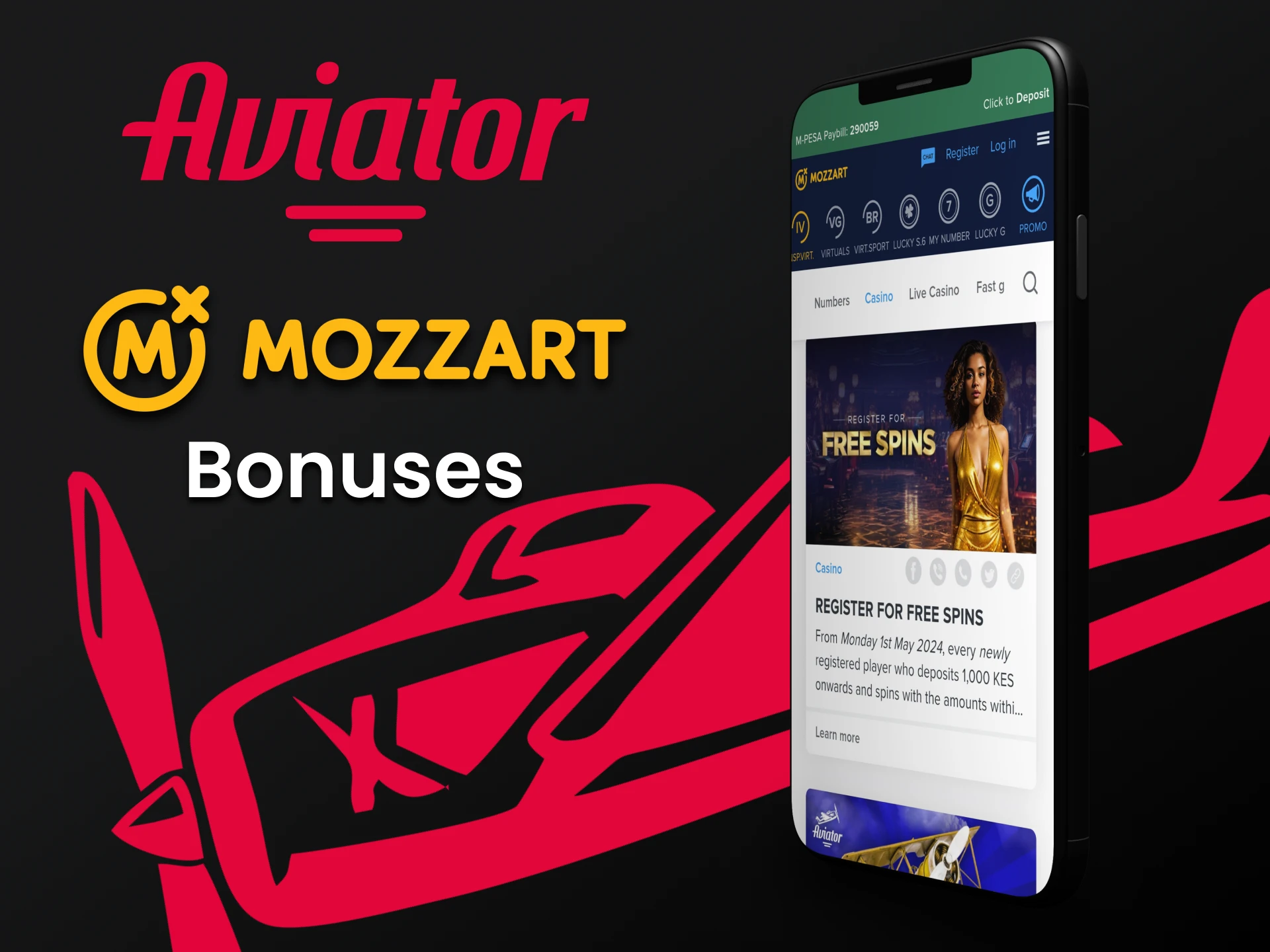 The Mozzart app gives bonuses for playing Aviator.