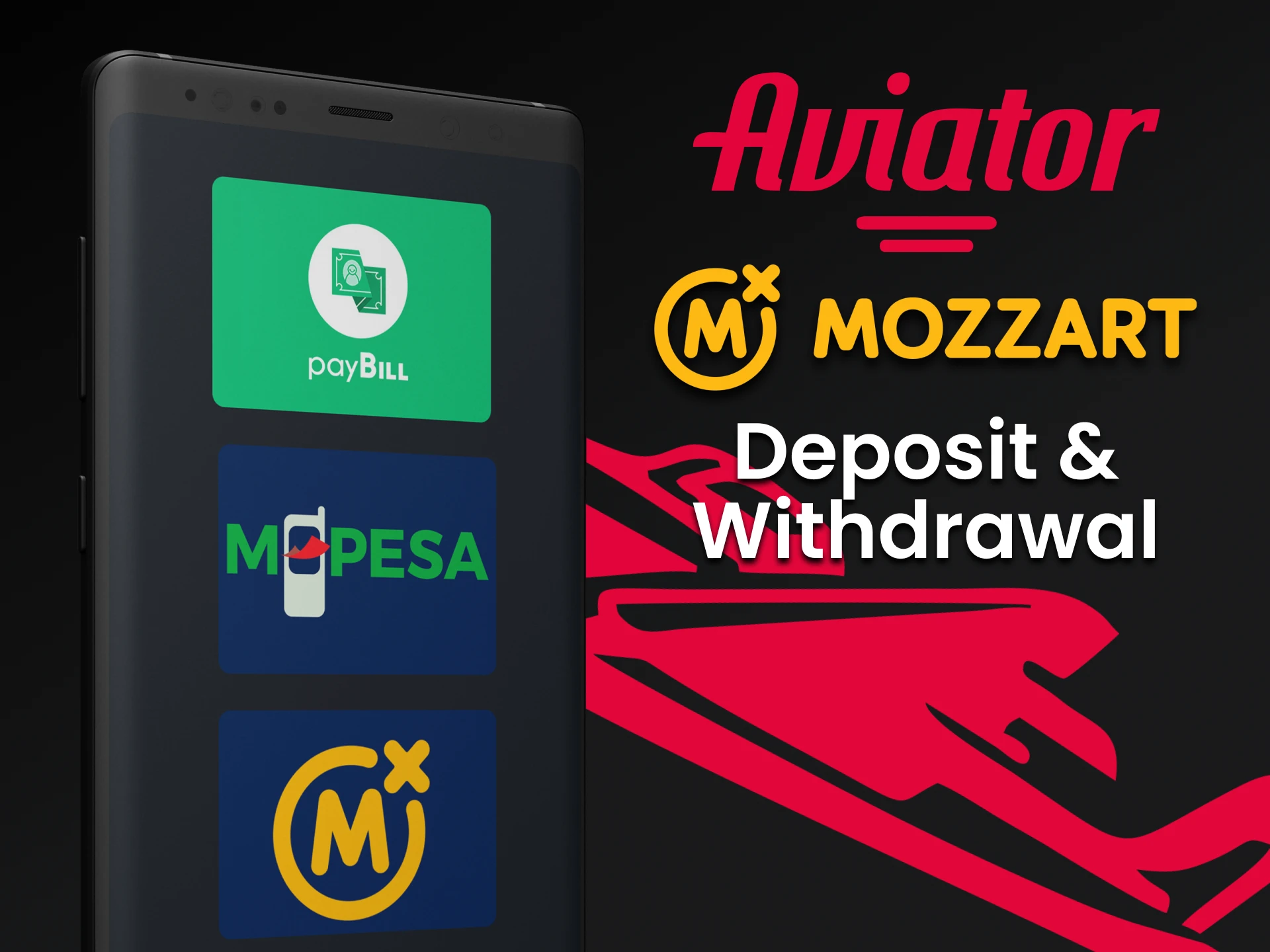 Choose your transaction method in the Mozzart app for the Aviator game.