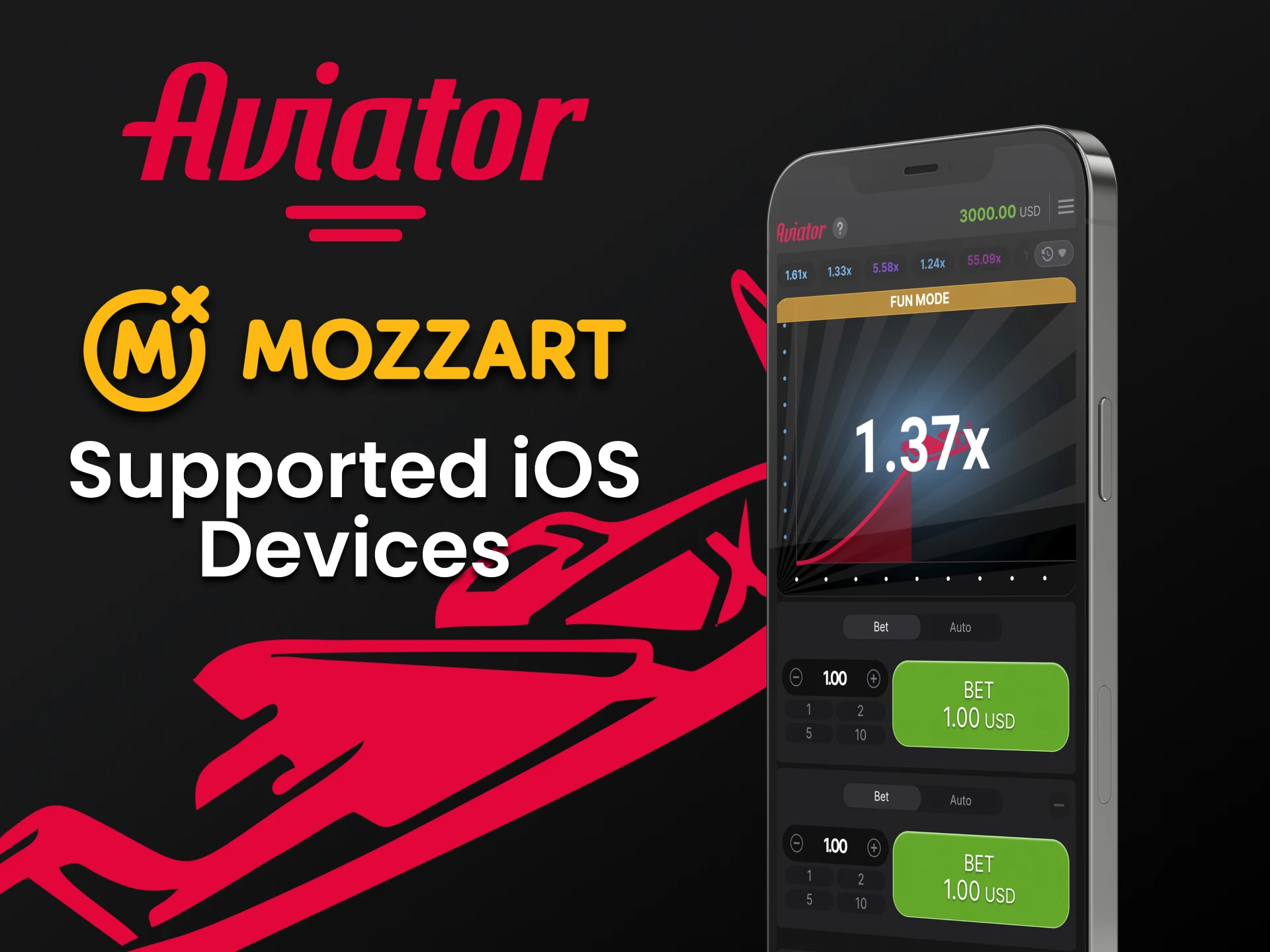 Download the Mozzart app to play Aviator on iOS.