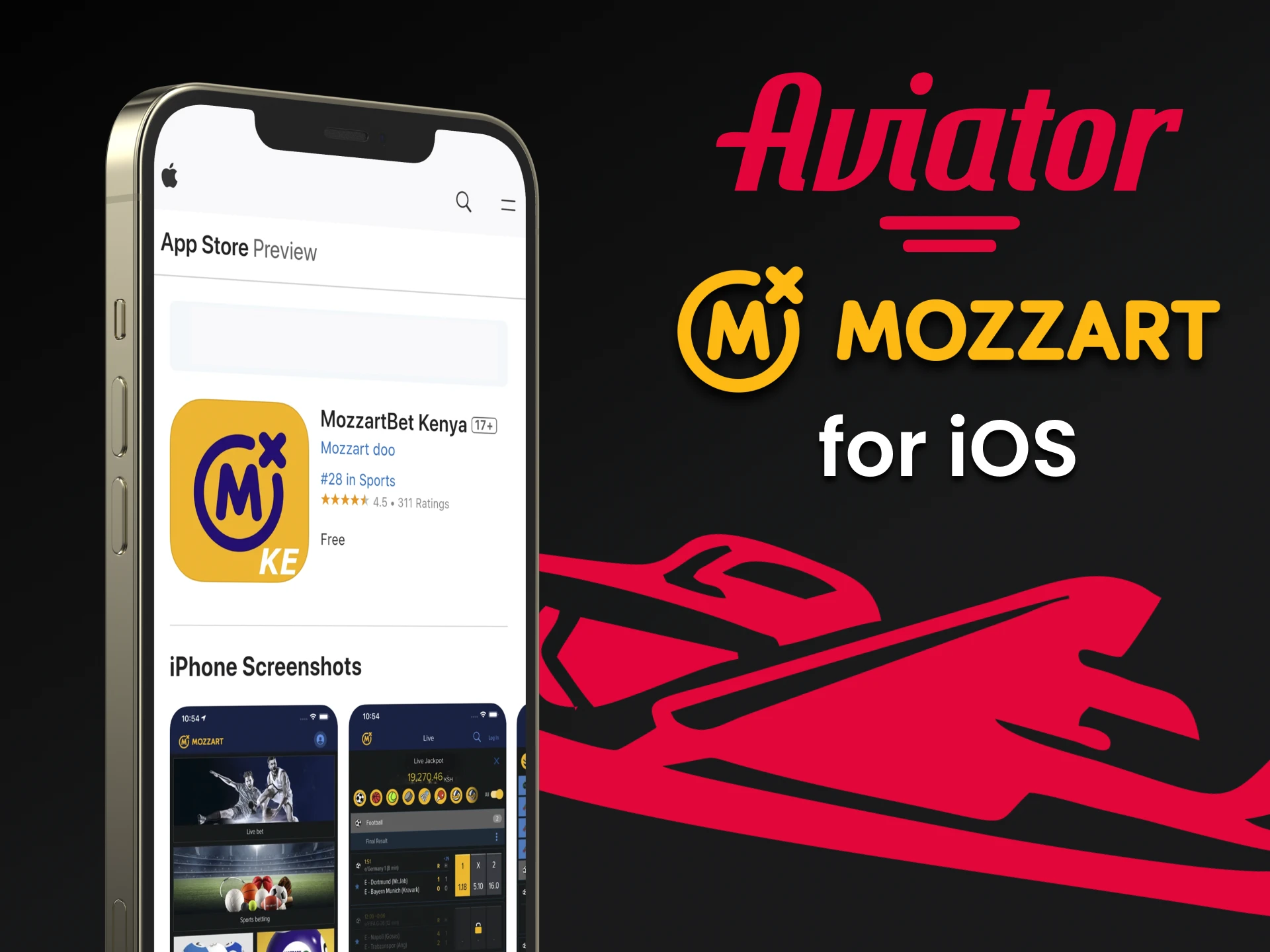 Install the Mozzart app to play Aviator on iOS.