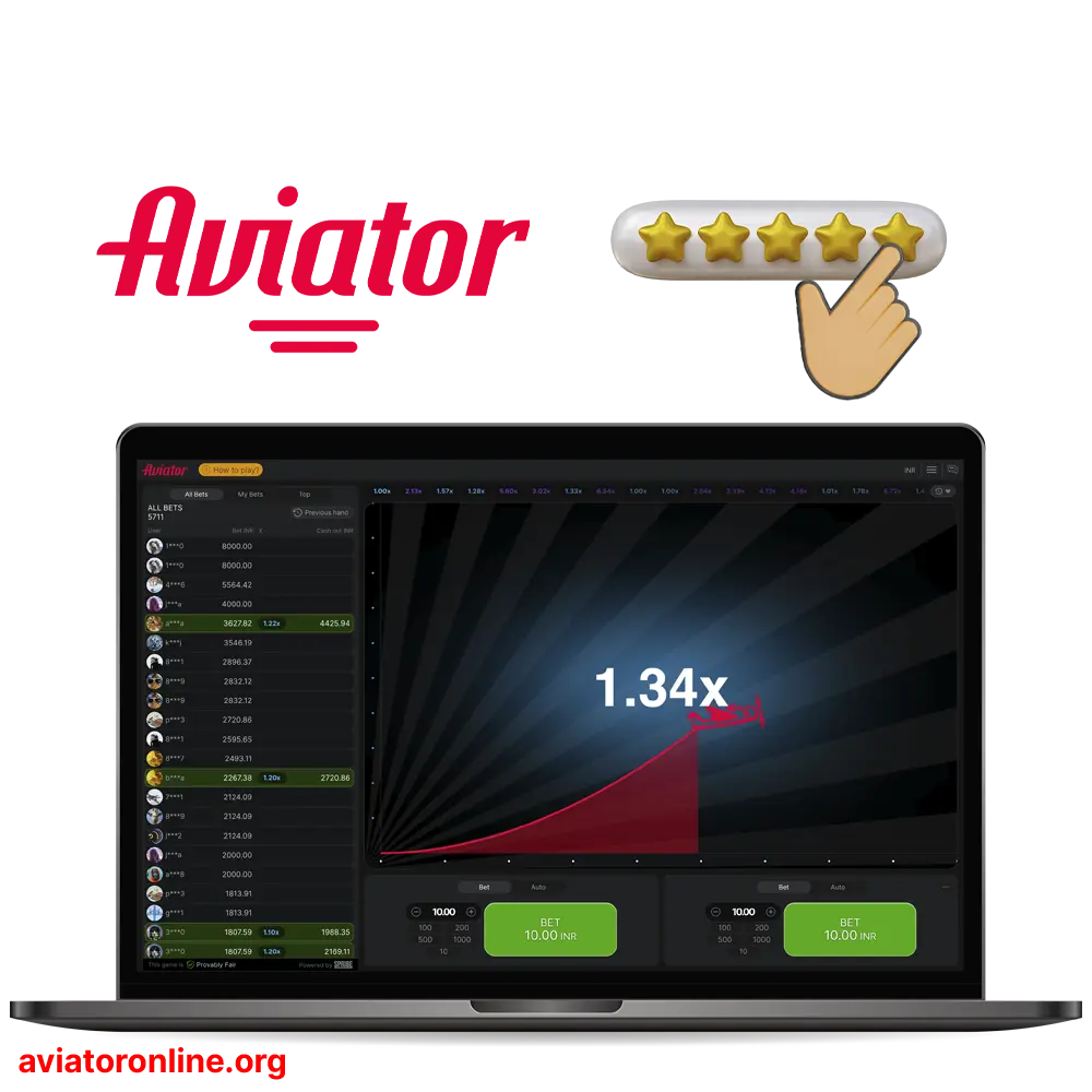 Players' opinions and ratings about Aviator.