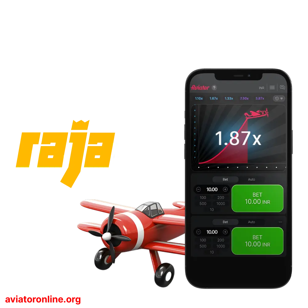 Download the Rajabets smartphone app to play Aviator.