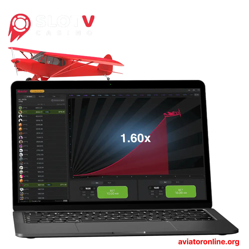 Try your luck in the most popular Aviator slot from Slotv Casino.