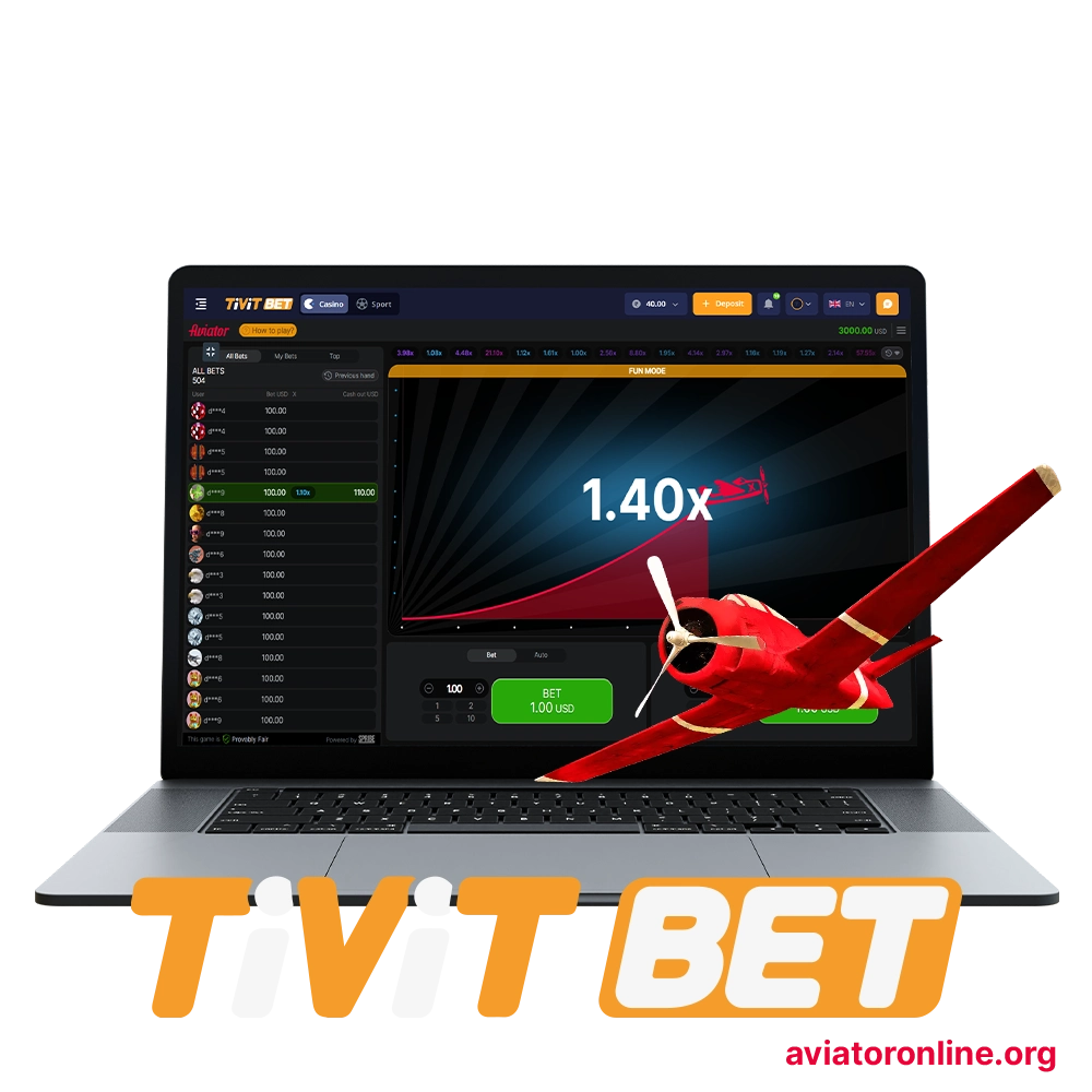 Go to the popular online casino Tivitbet to play Aviator.