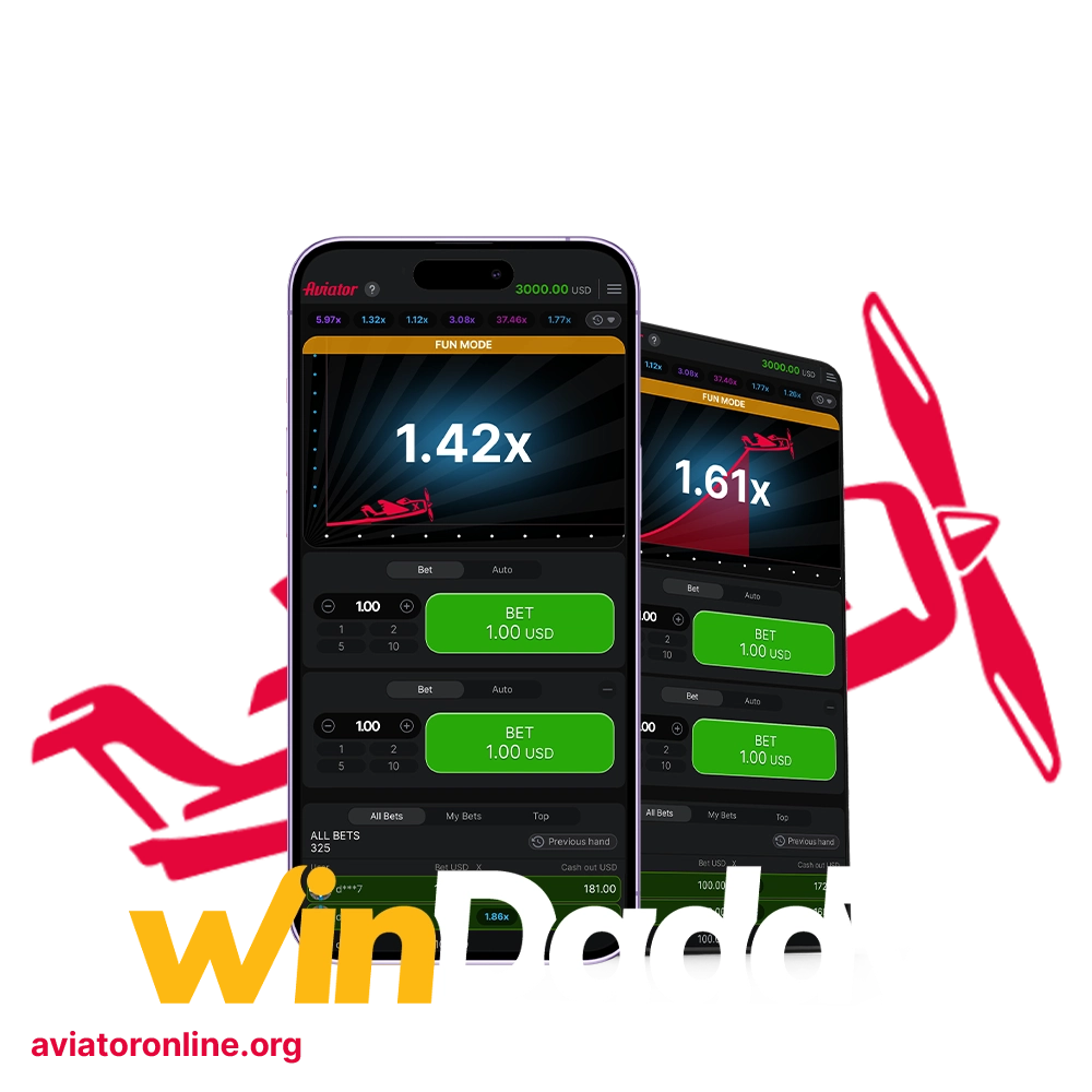 Use the WinDaddy Aviator app to play from your mobile device.