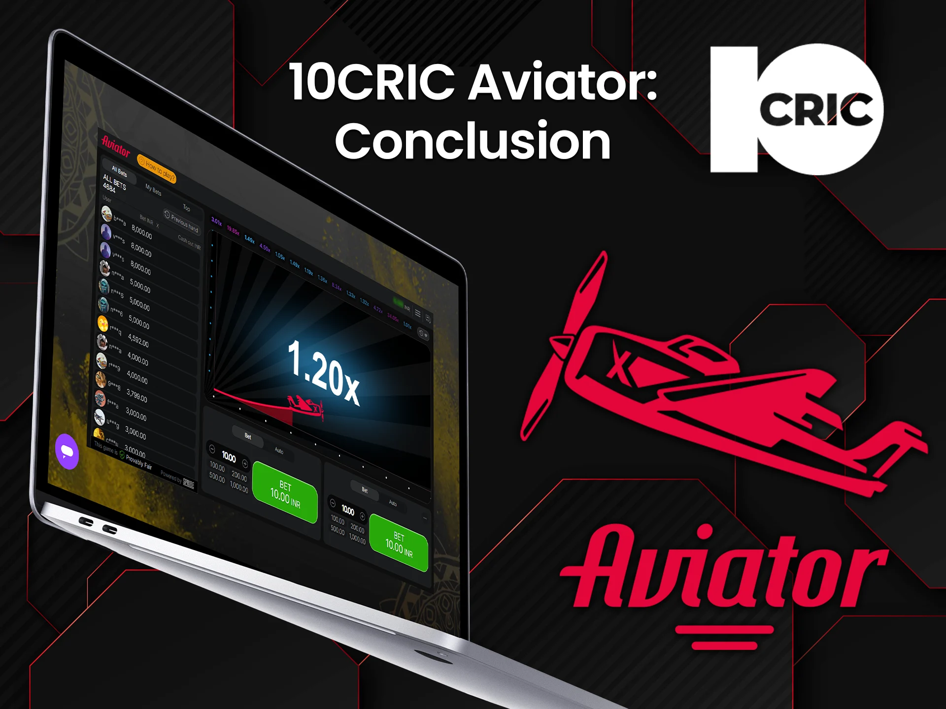 Play Aviator at the trusted 10CRIC casino.