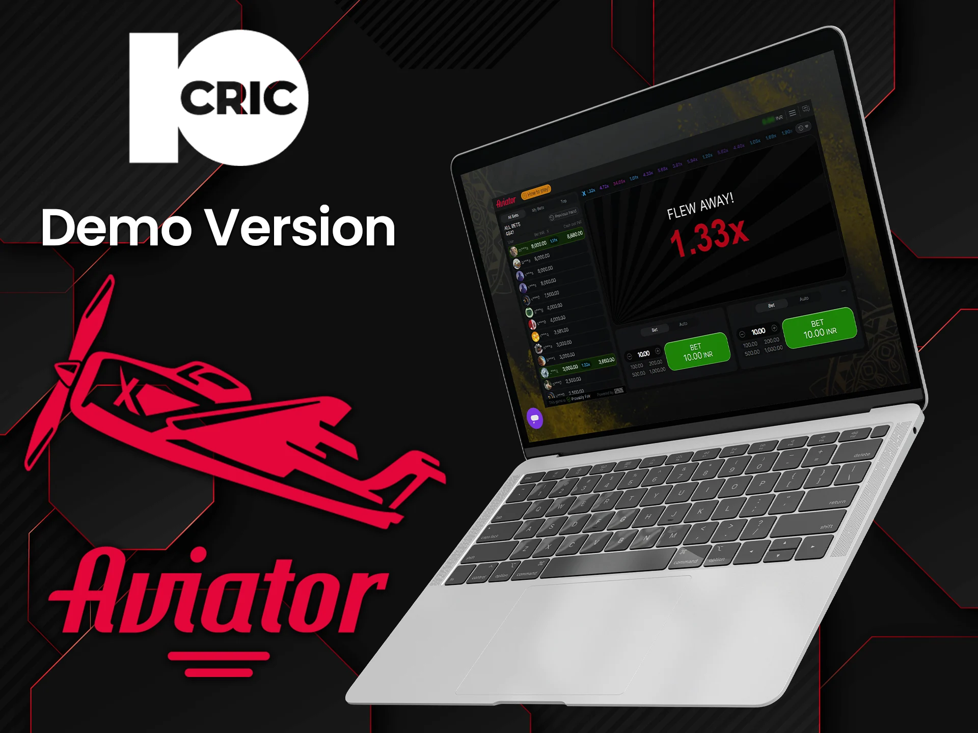 Try playing Aviator 10CRIC in the demo version.