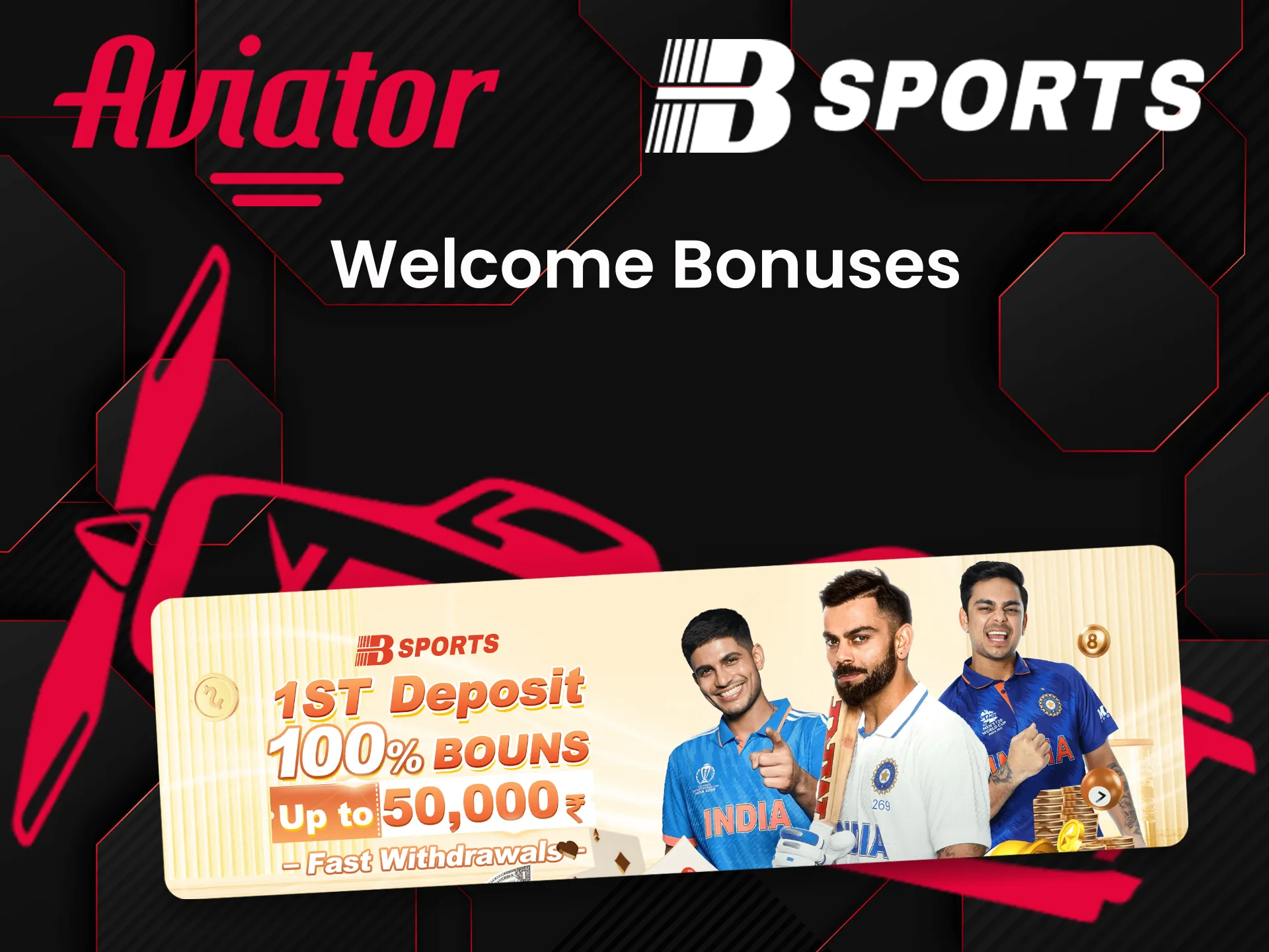 What bonuses does the Bsports app offer for the Aviator game.