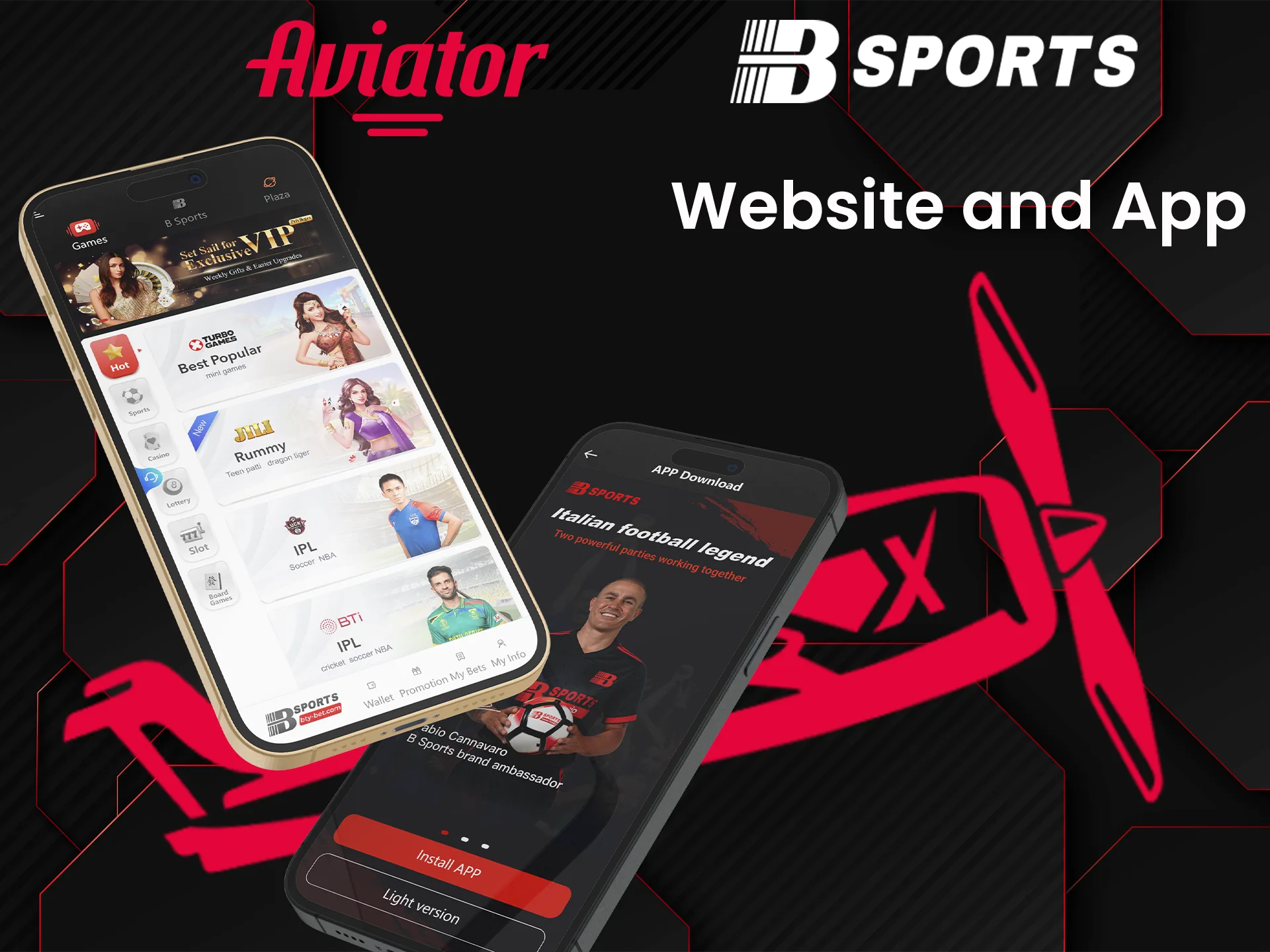 What is the difference between the Bsports Aviator website and app.