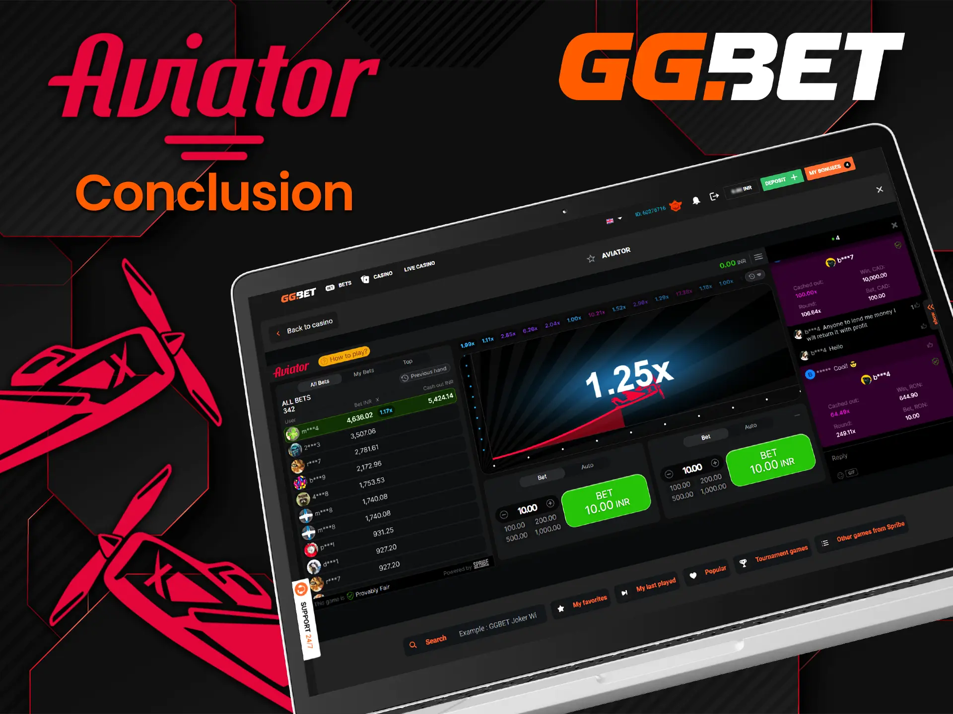 Play Aviator on GGBet from your phone or PC and get unforgettable emotions.