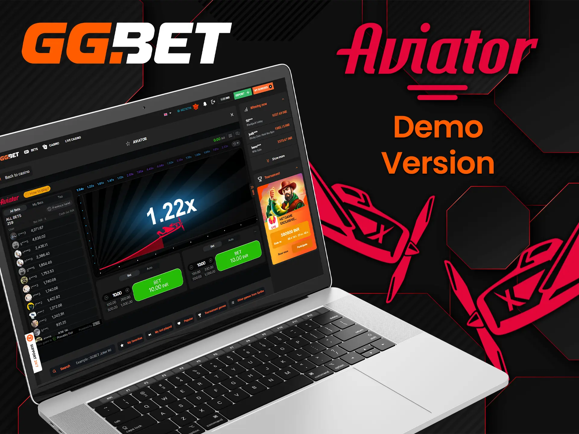 You can try your hand at GGBet Aviator in the demo version.