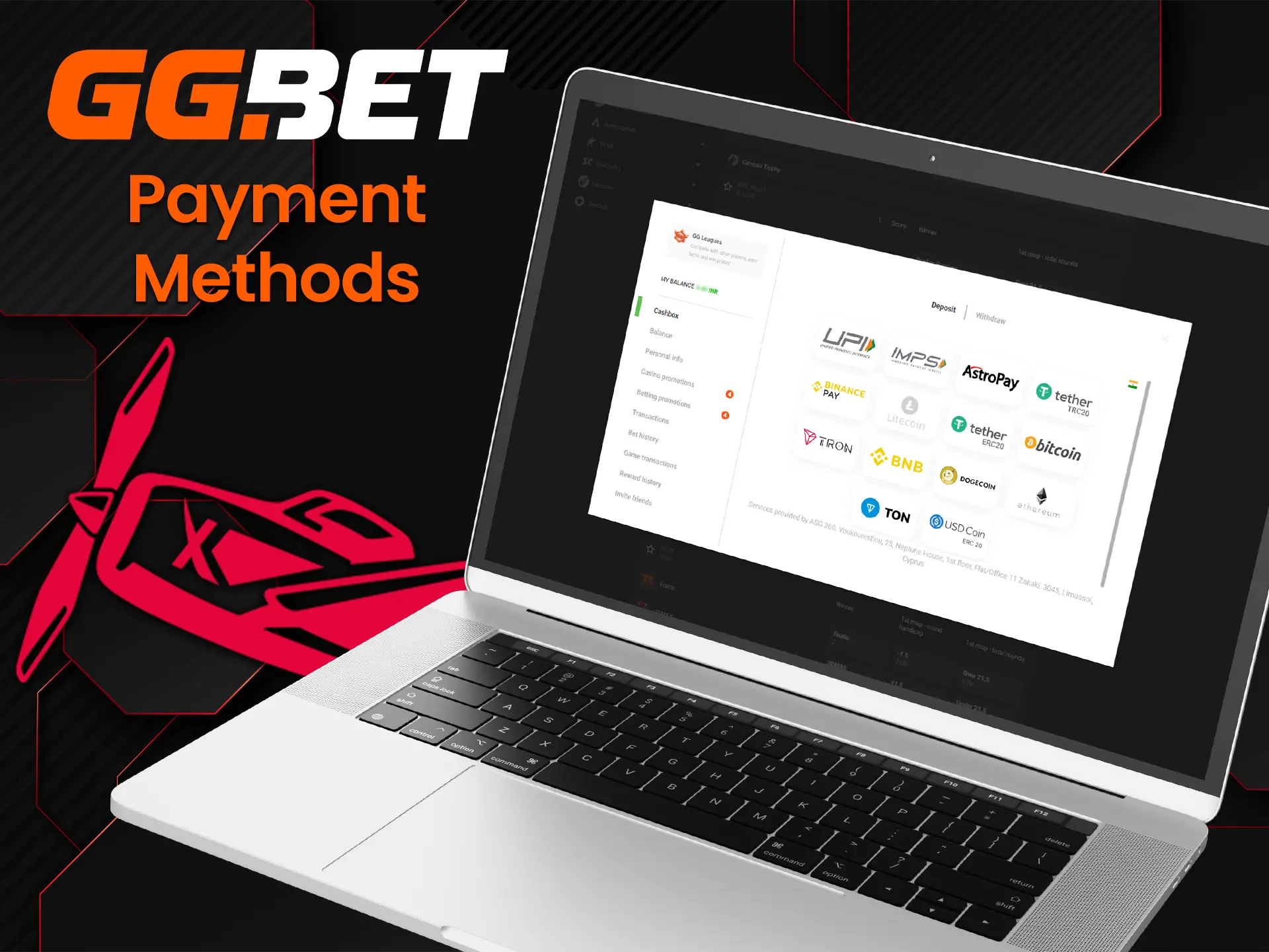 What deposit and withdrawal methods are available on GGBet Aviator.