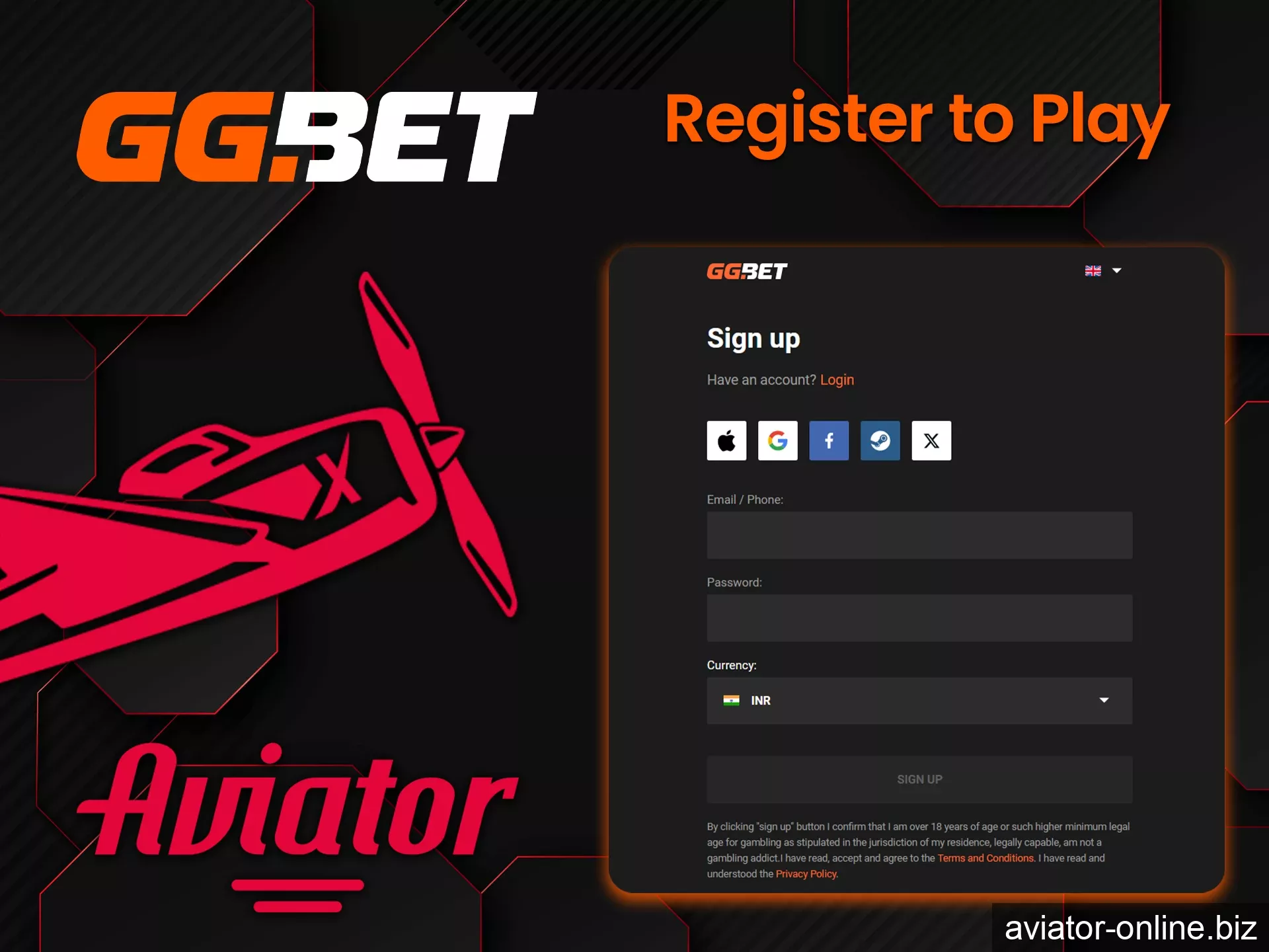 Only after registering GGBet will you be able to start playing Aviator.