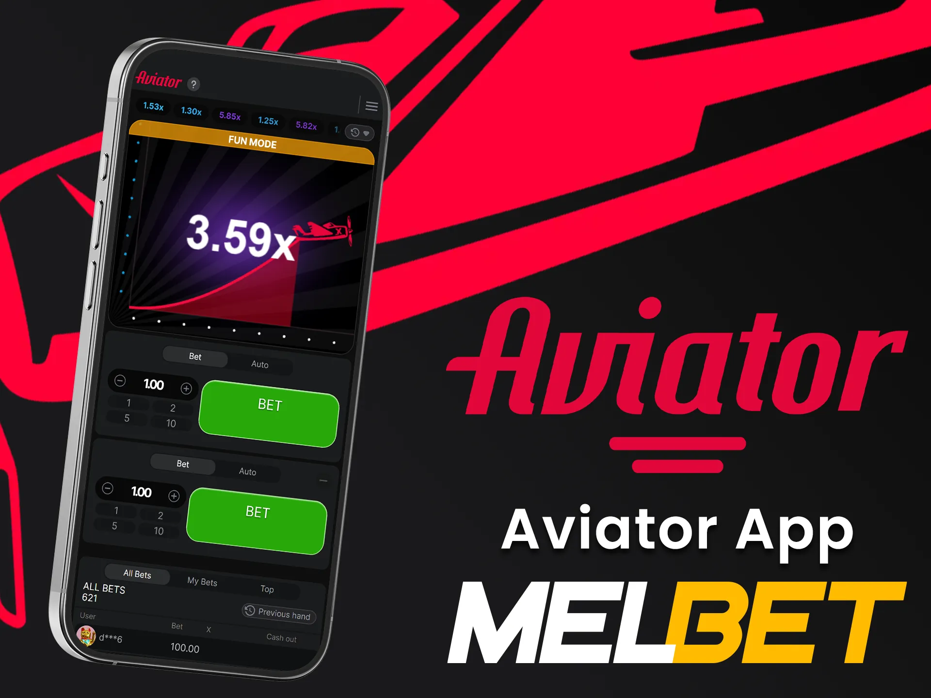 Play Aviator on the Melbet app.