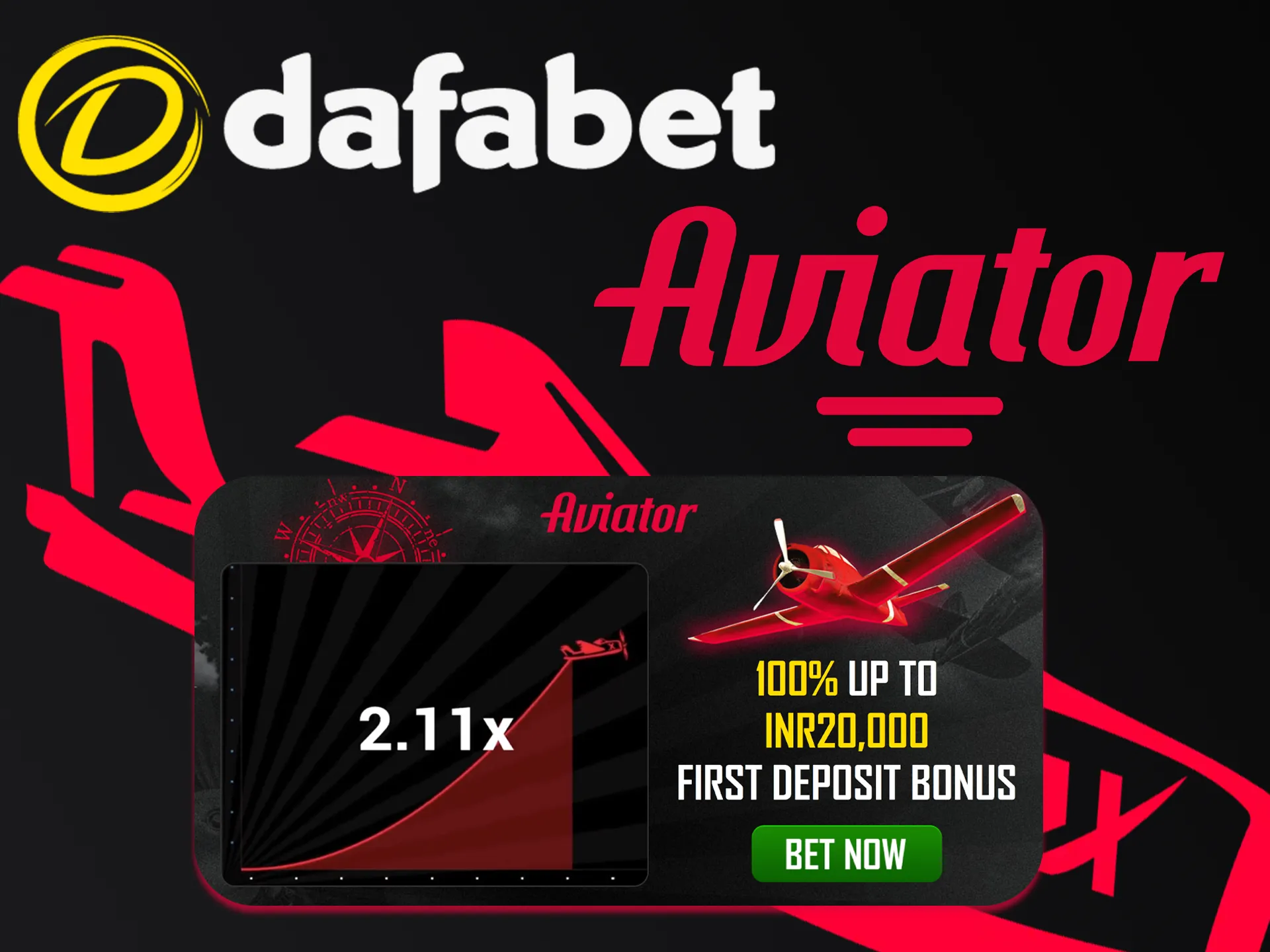 Get a first deposit bonus to play Aviator at Dafabet.